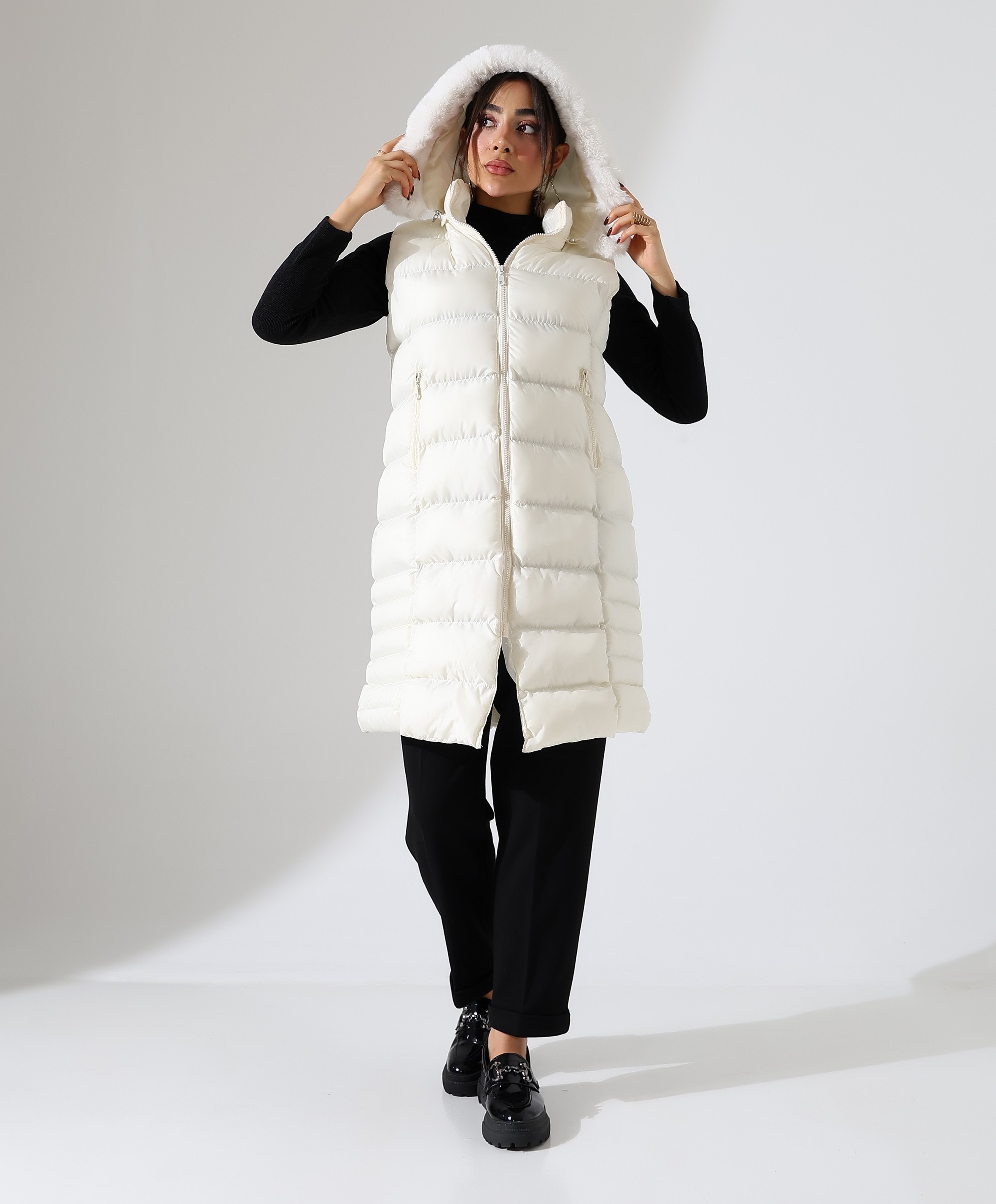 Kürk Detay Kapitone Şişme Yelek