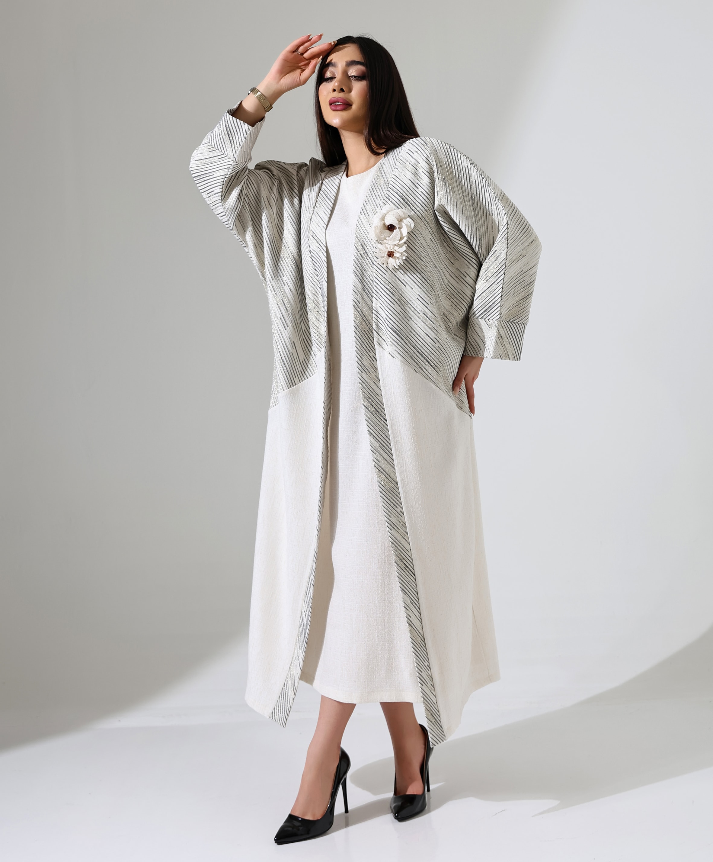 Gül Uzun Keten Abaya