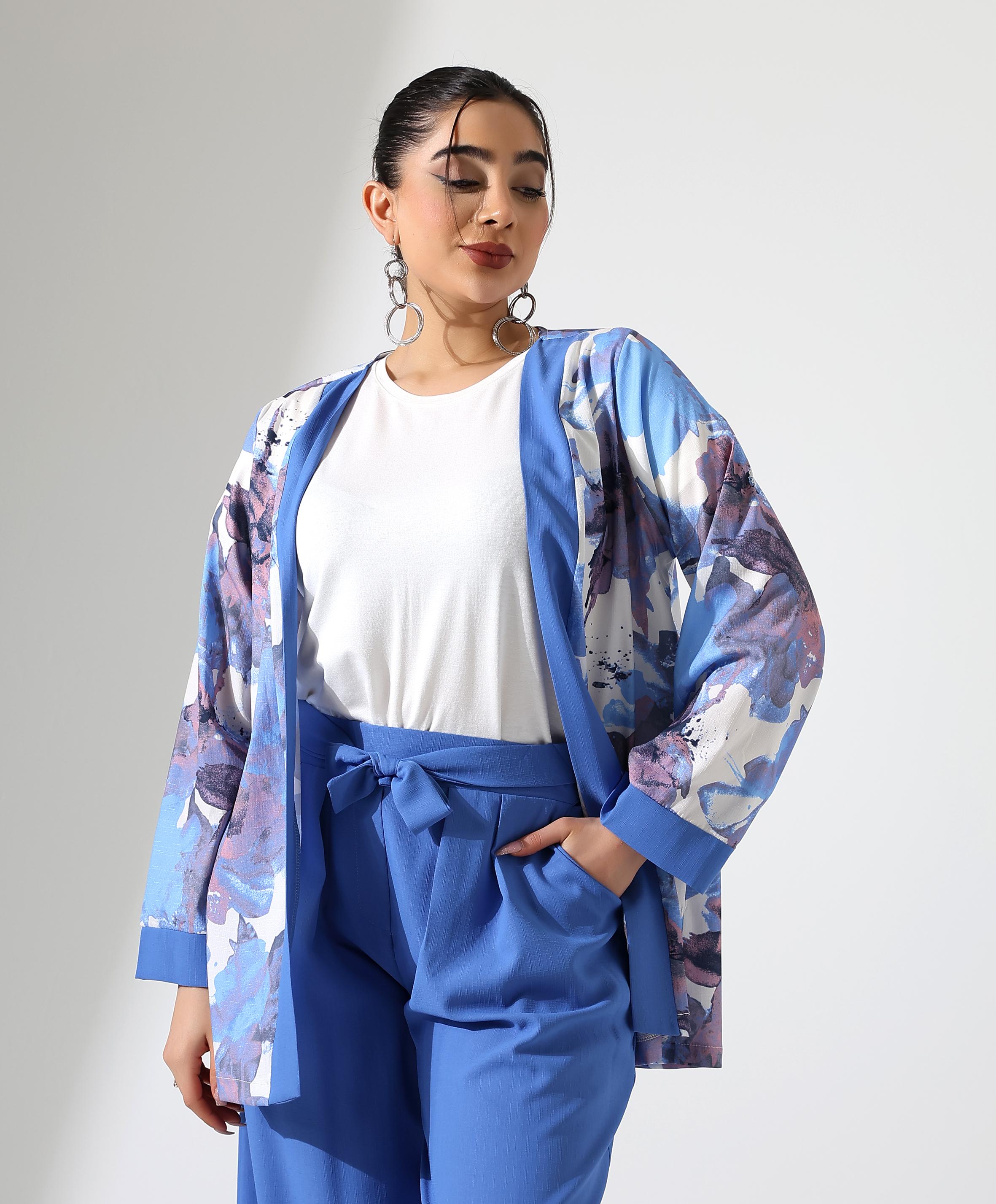 Beli Bağlamalı Kısa Kimono Takım