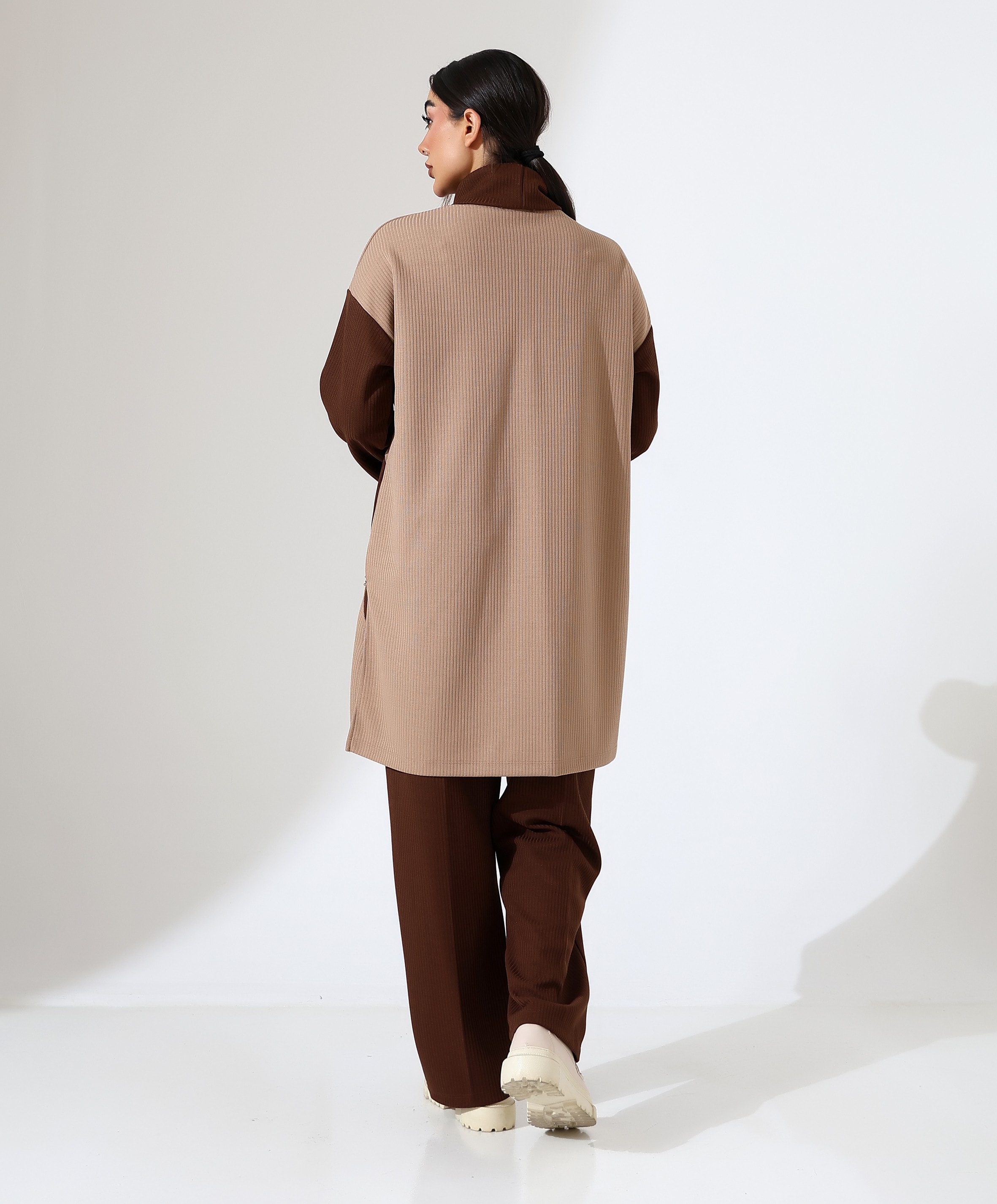 Selanik Boğazlı İki Parça Tunik Takım