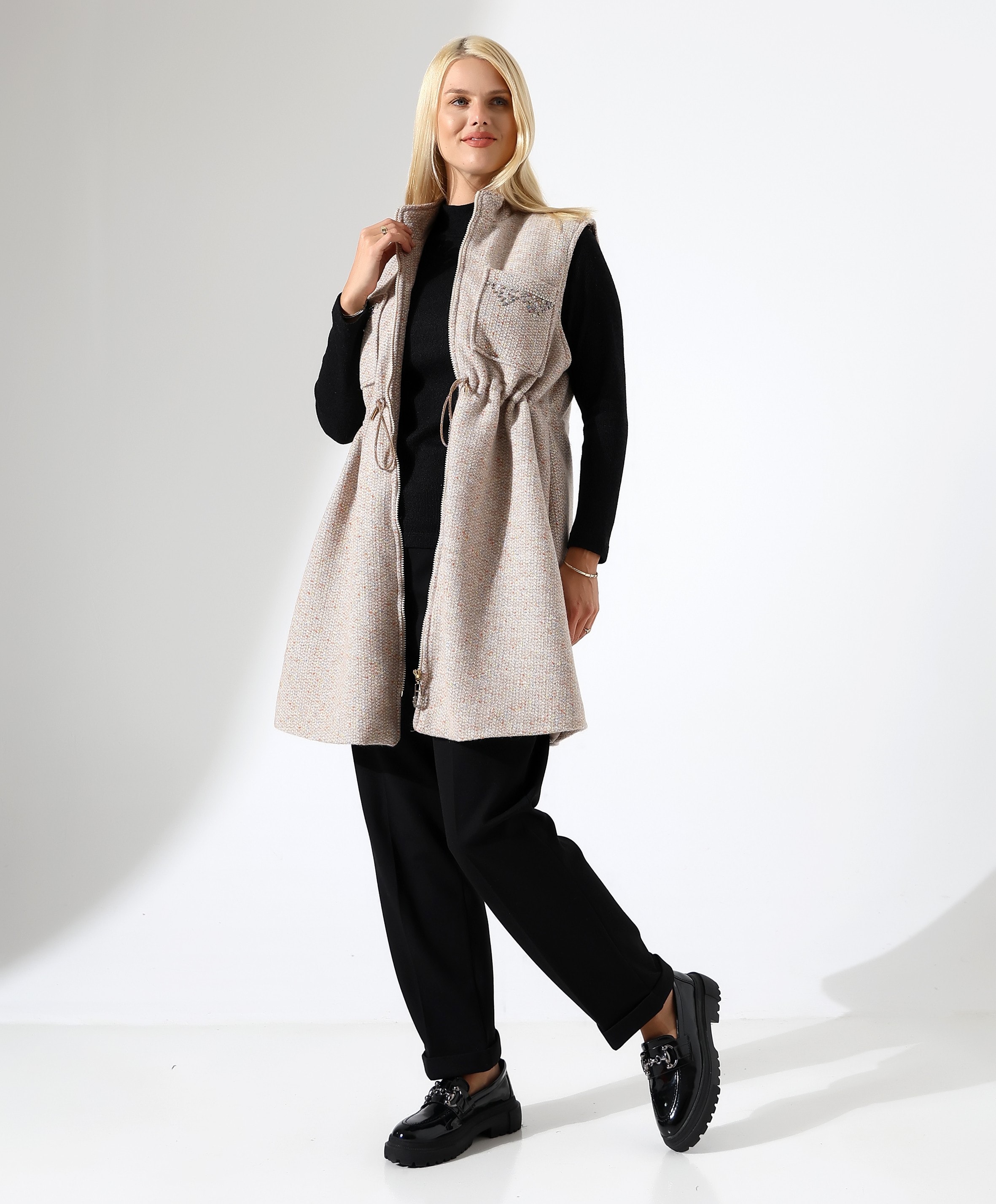 Fermuar Kapama Mütevazı Yelek