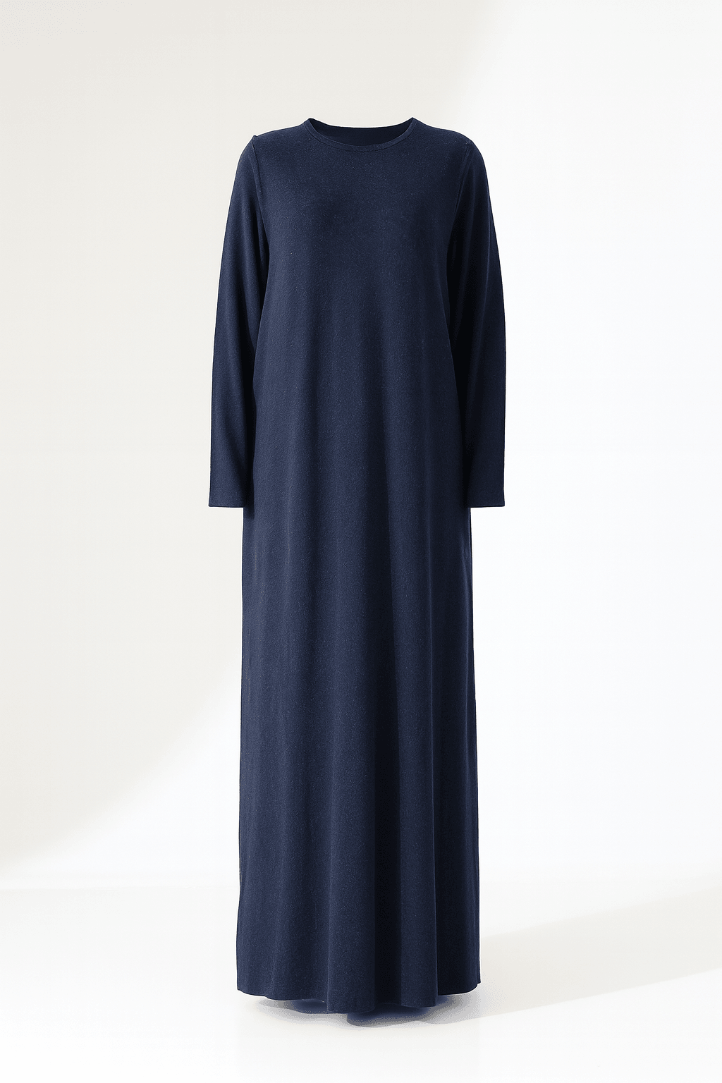 Yün Viskon Uzun Elbise - LACİVERT