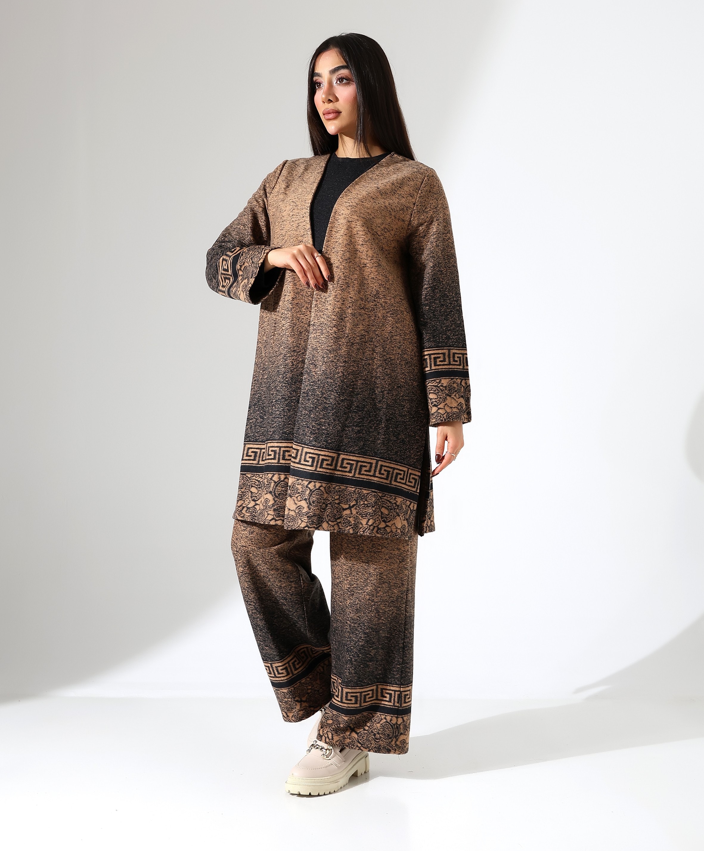 Kimono Büyük Beden Üç Parça Takım