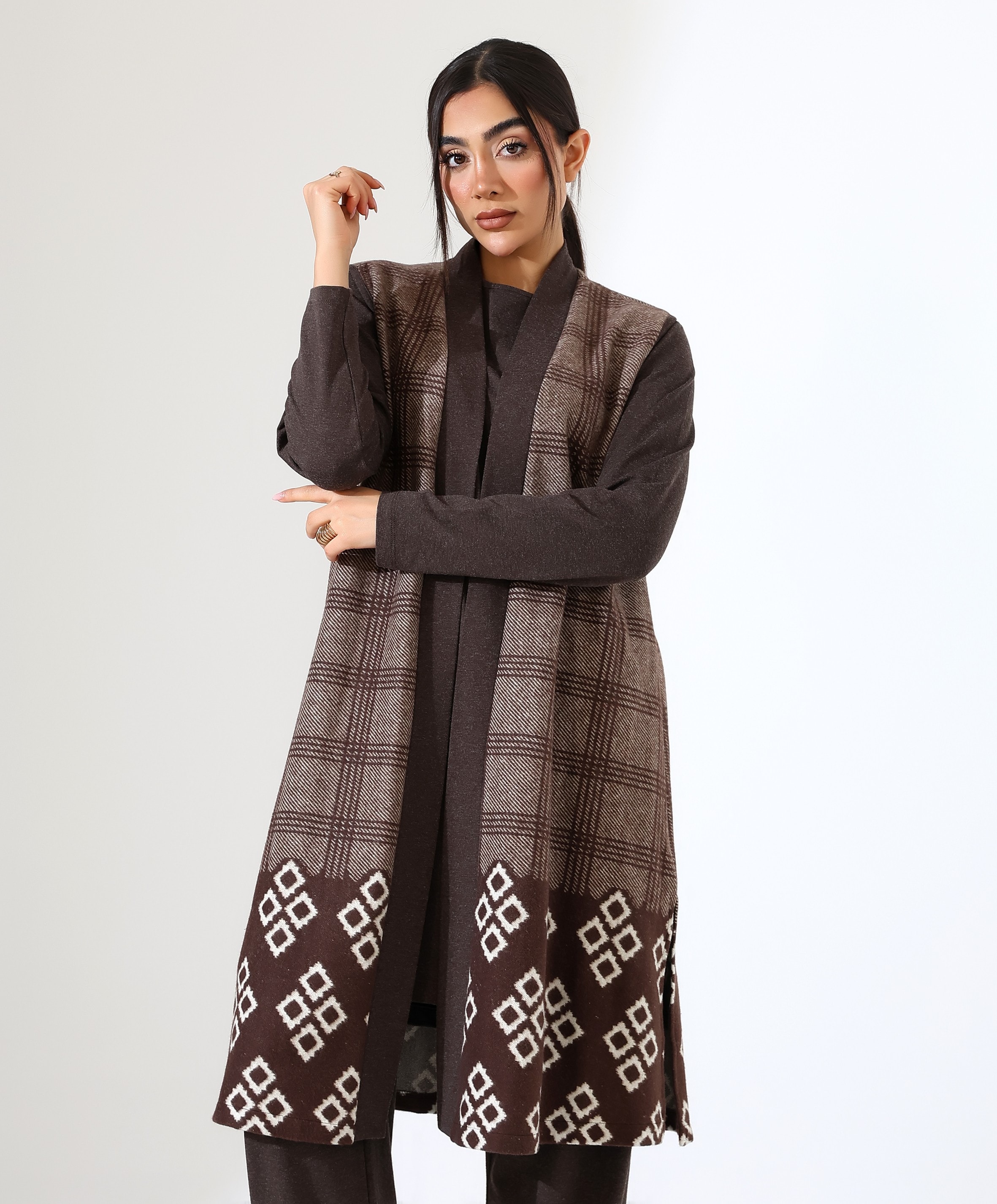 Pamuk Örme Yelek Üç Parça Takım