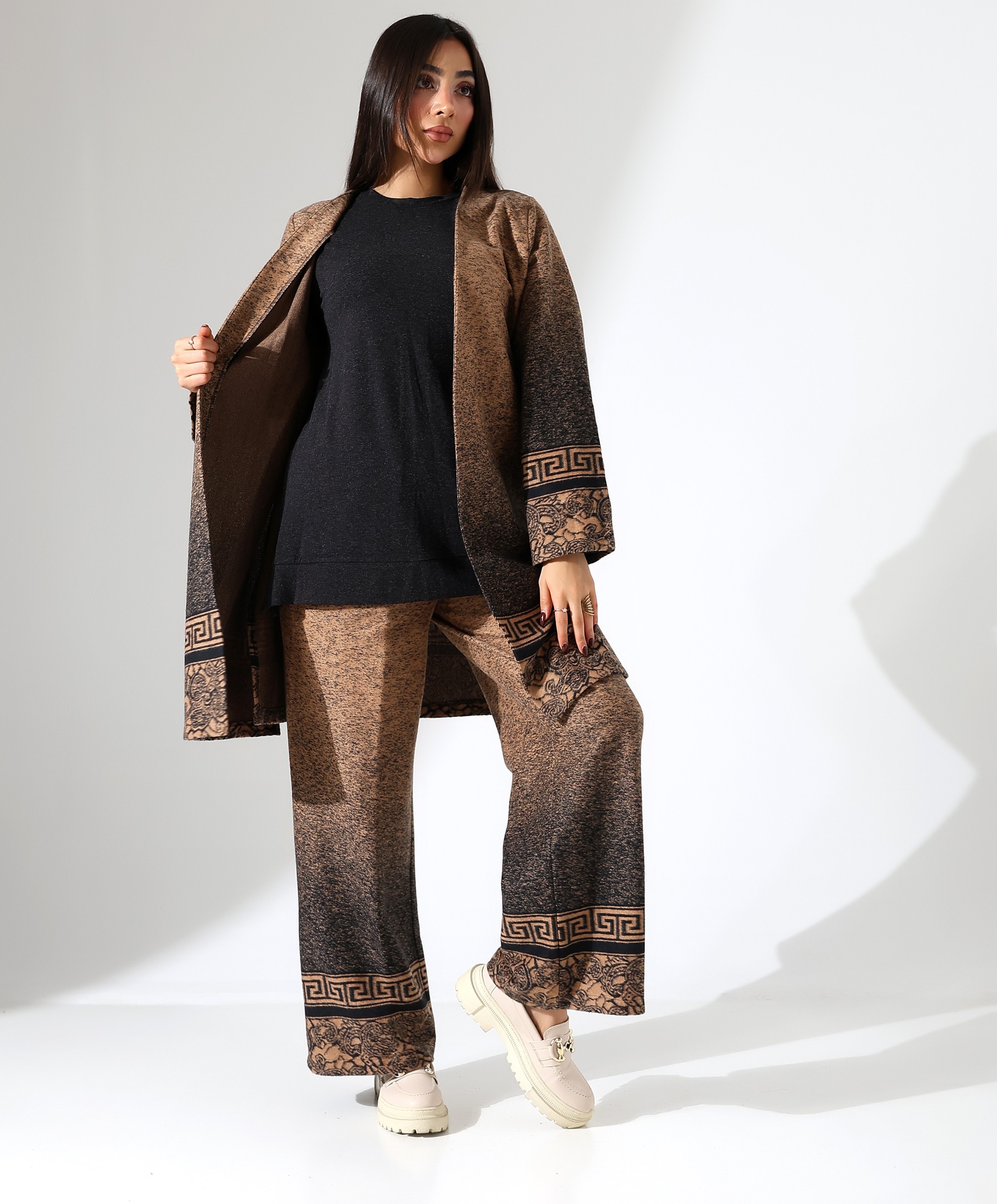 Kimono Büyük Beden Üç Parça Takım