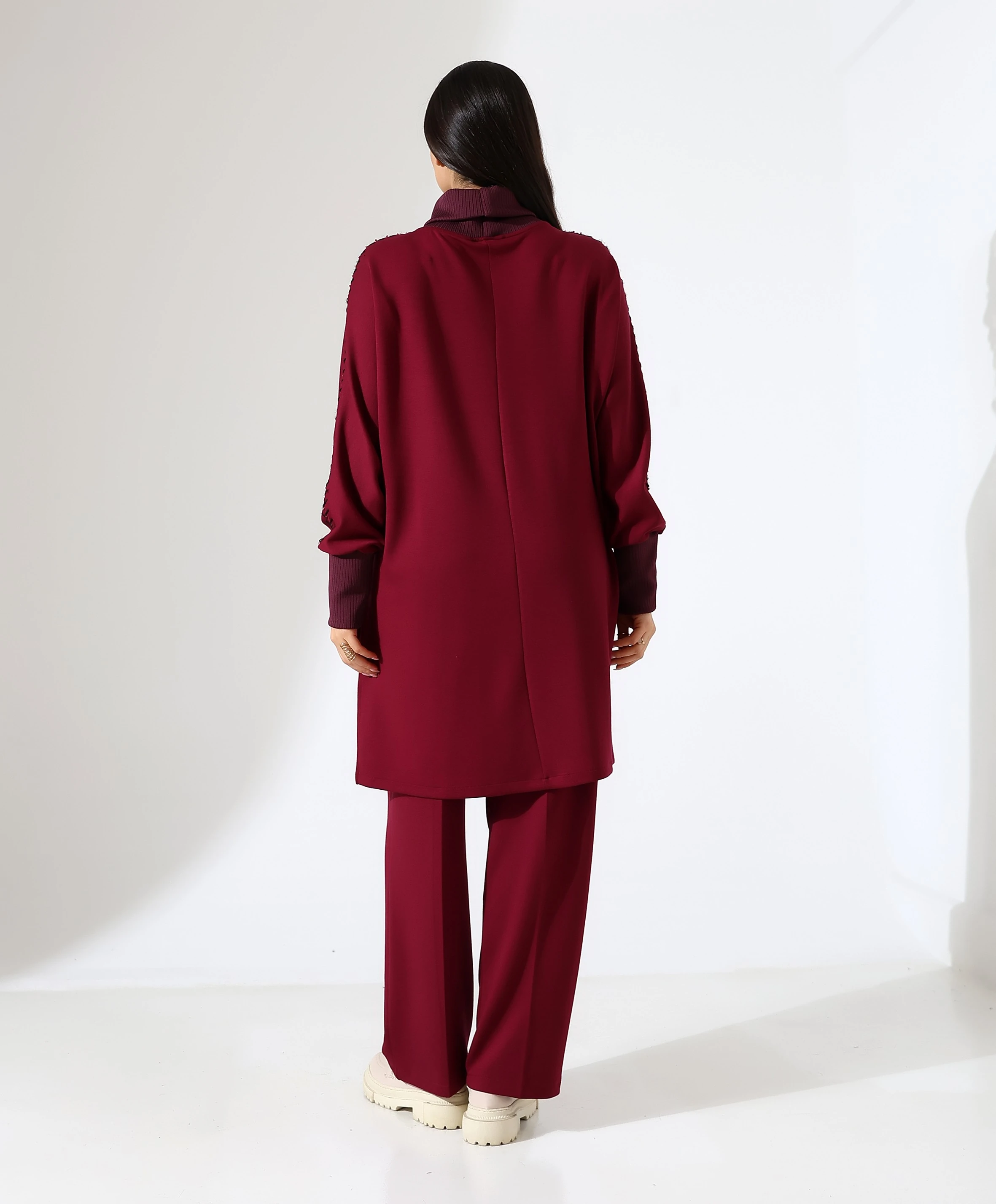 Yumuşak Dokulu Triko Detay İki Parça Takım