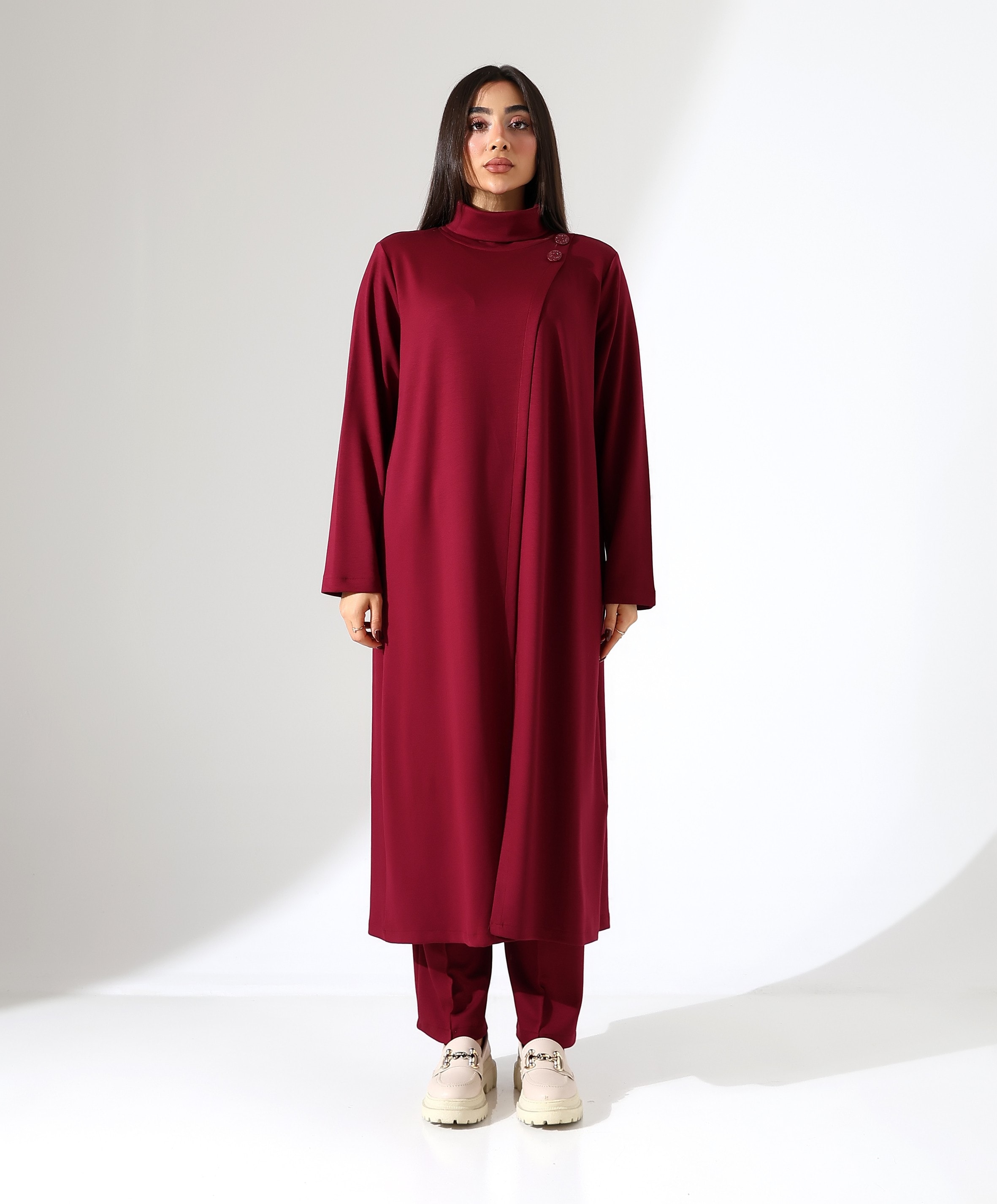 Modal Asimetrik Boğazlı İkili Takım - BORDO