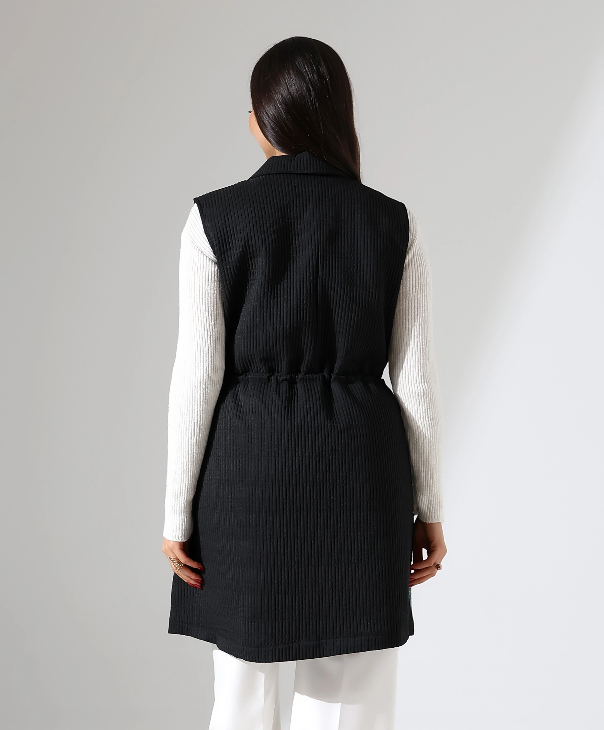 Önden Bağlamalı Fermuar Kapama Yelek