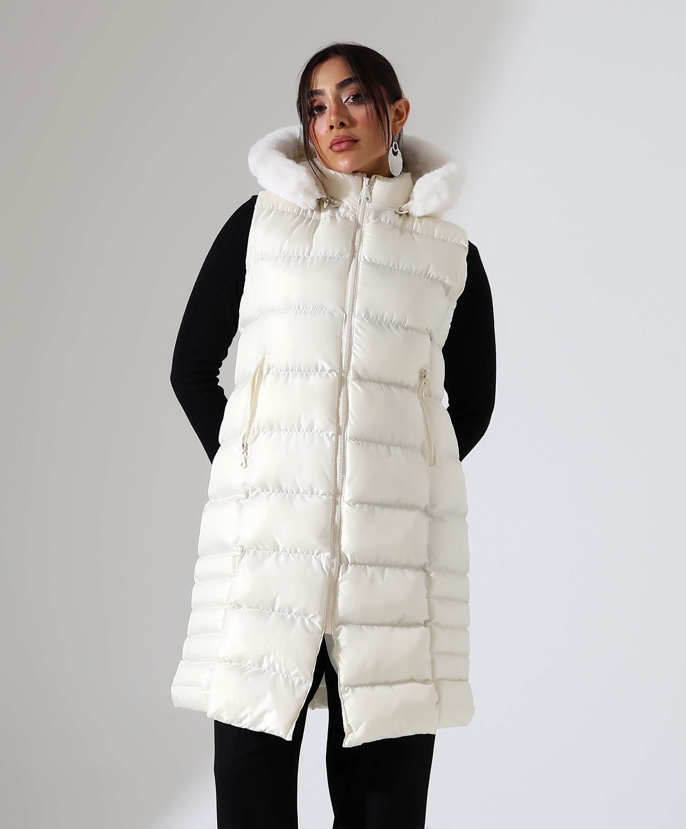 Kürk Detay Kapitone Şişme Yelek