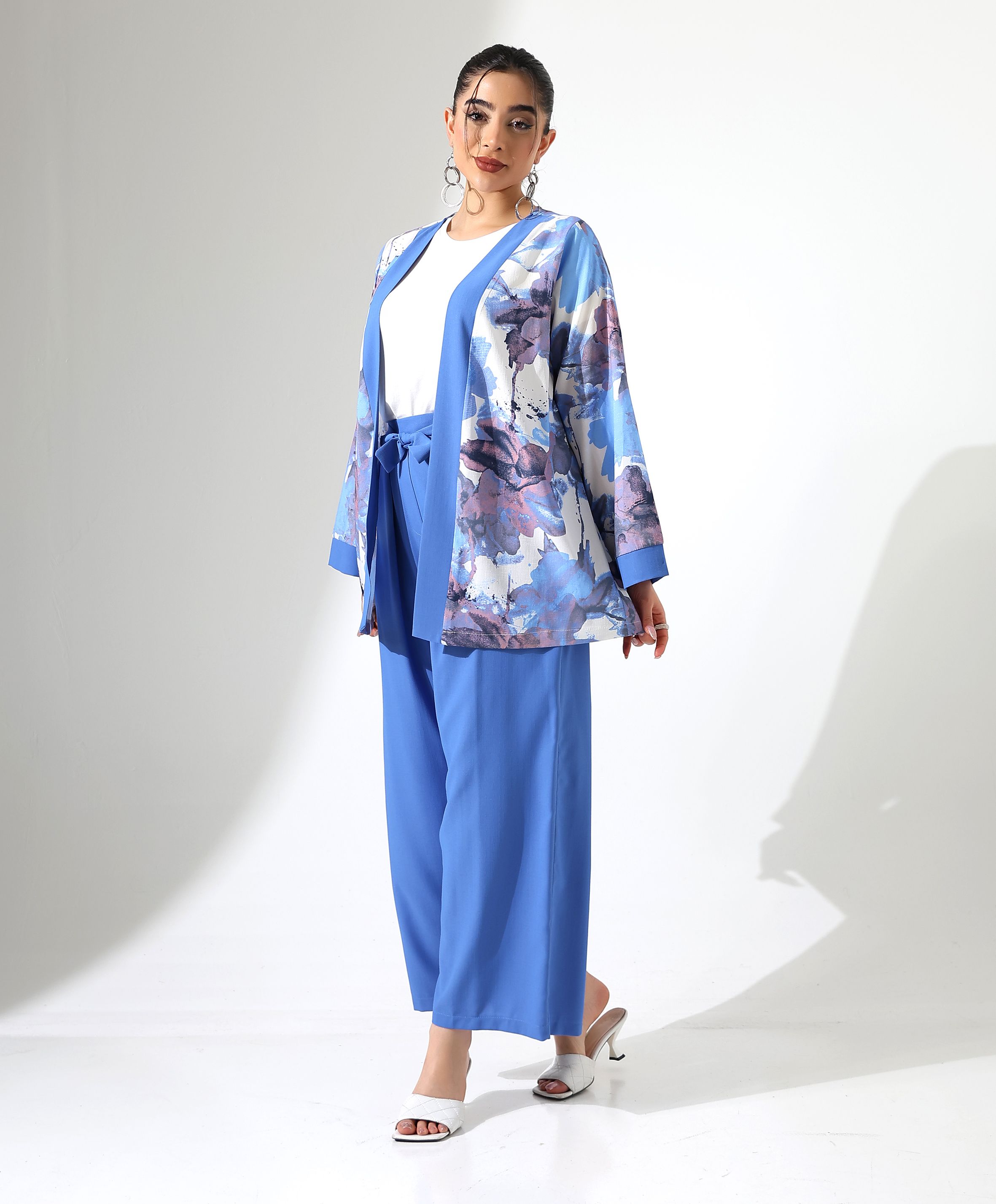 Beli Bağlamalı Kısa Kimono Takım