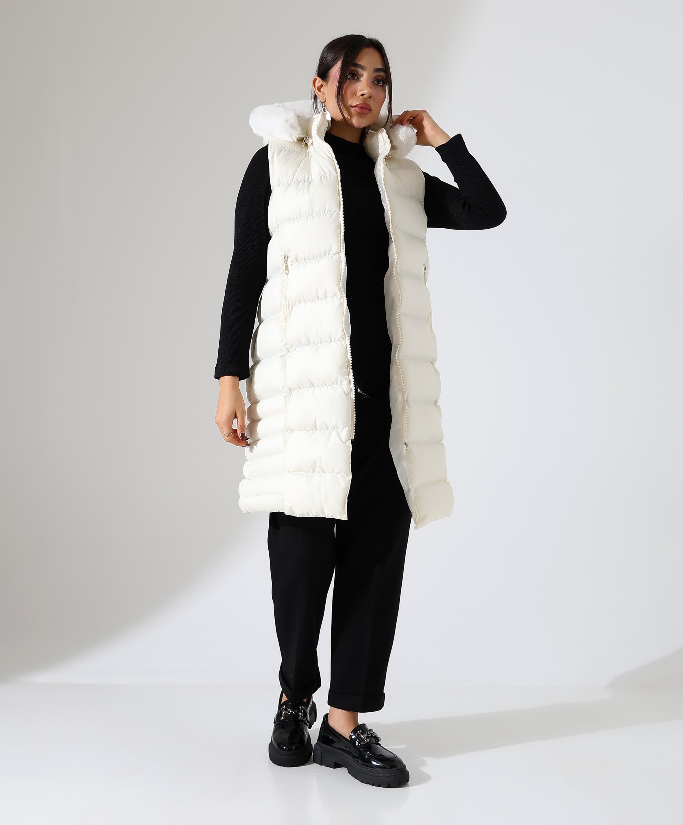 Kürk Detay Kapitone Şişme Yelek