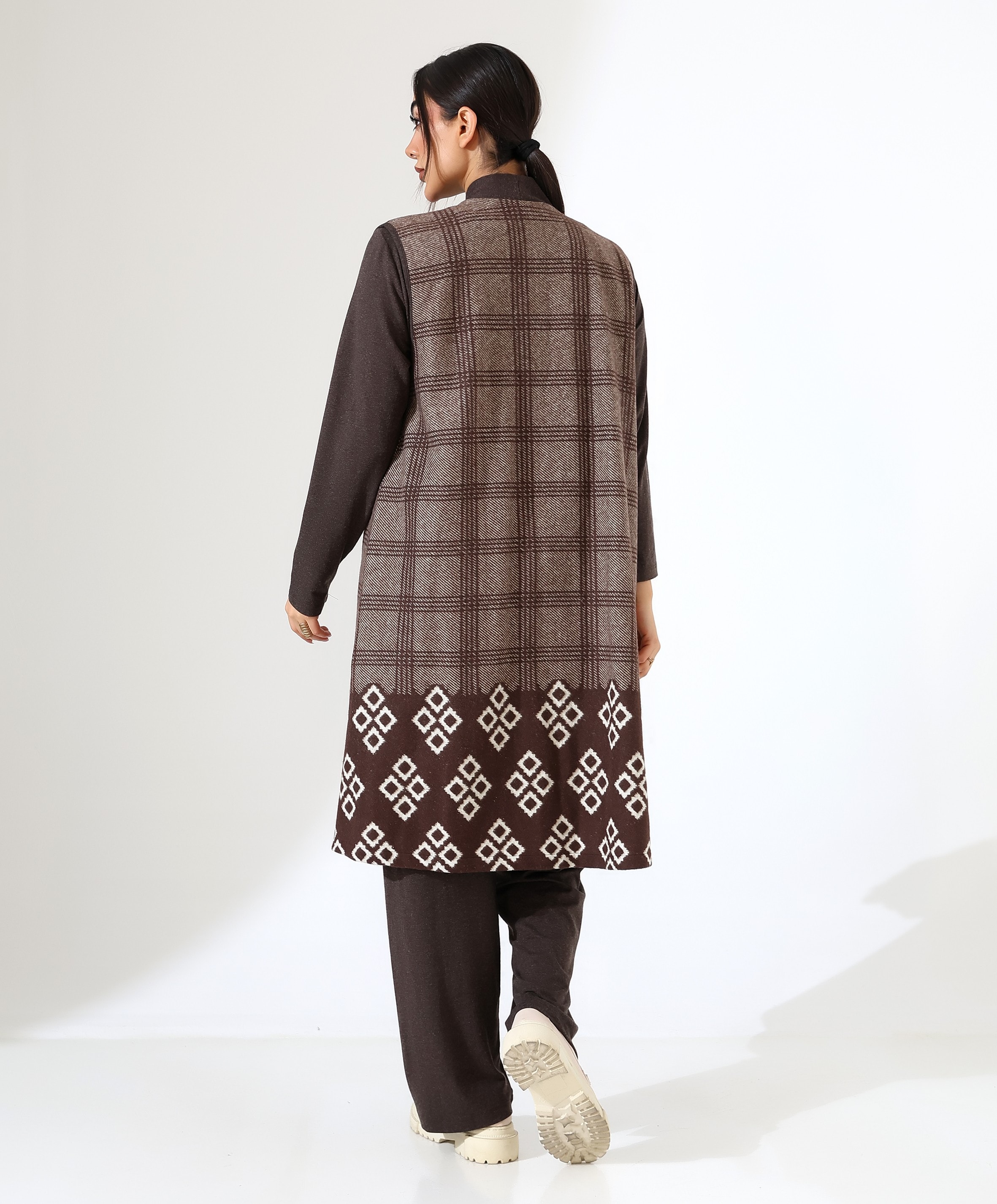 Pamuk Örme Yelek Üç Parça Takım