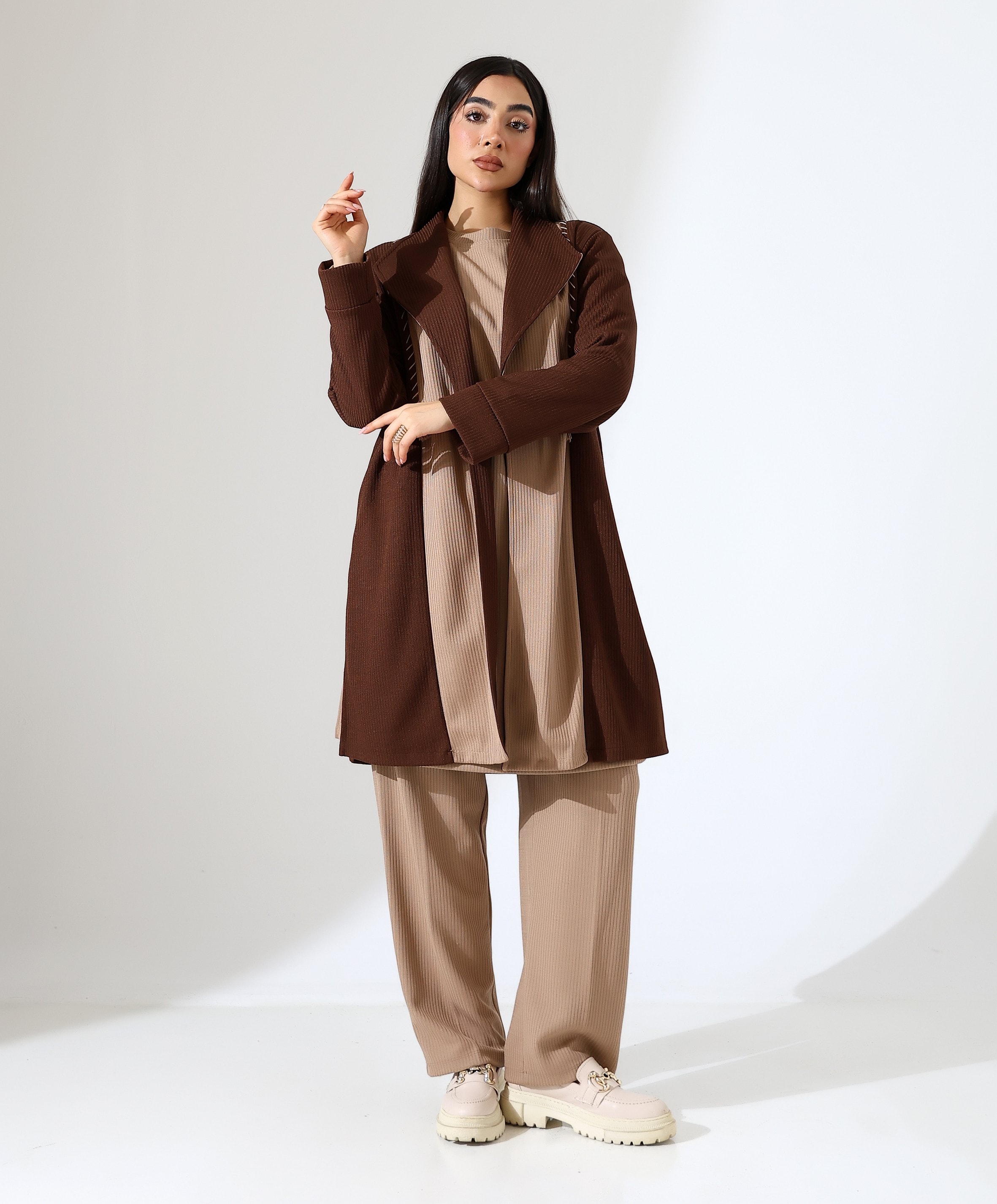 Püskül Detay Çift Renk Hırka