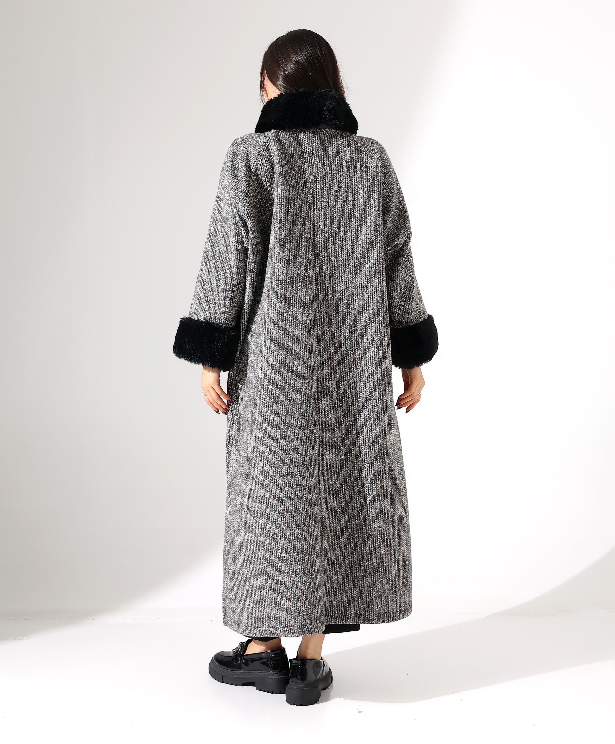 Kürk Detay Uzun Büyük Beden Elbise