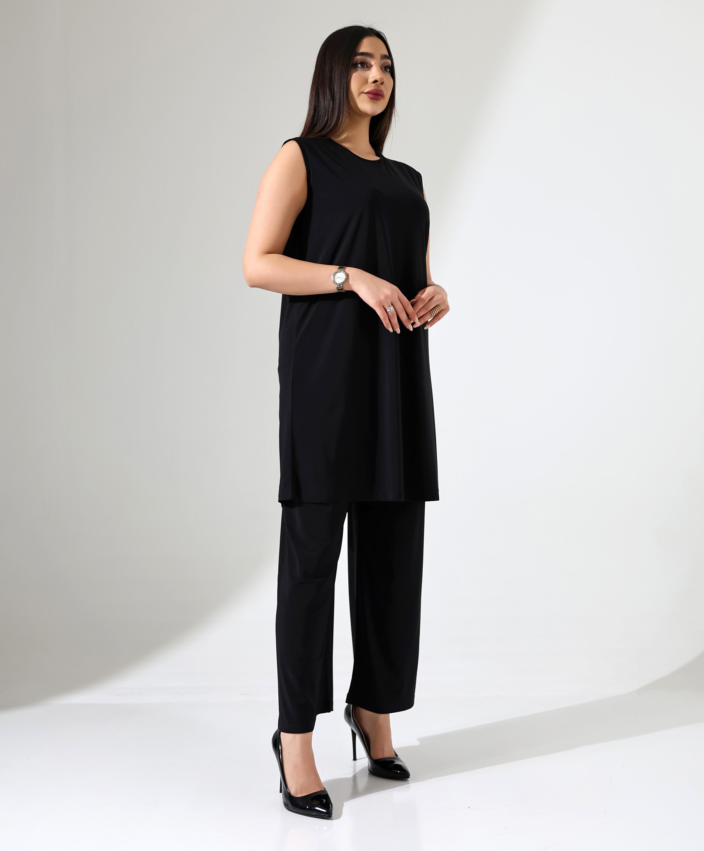 Battal Beden Sıfır Kol Tunik