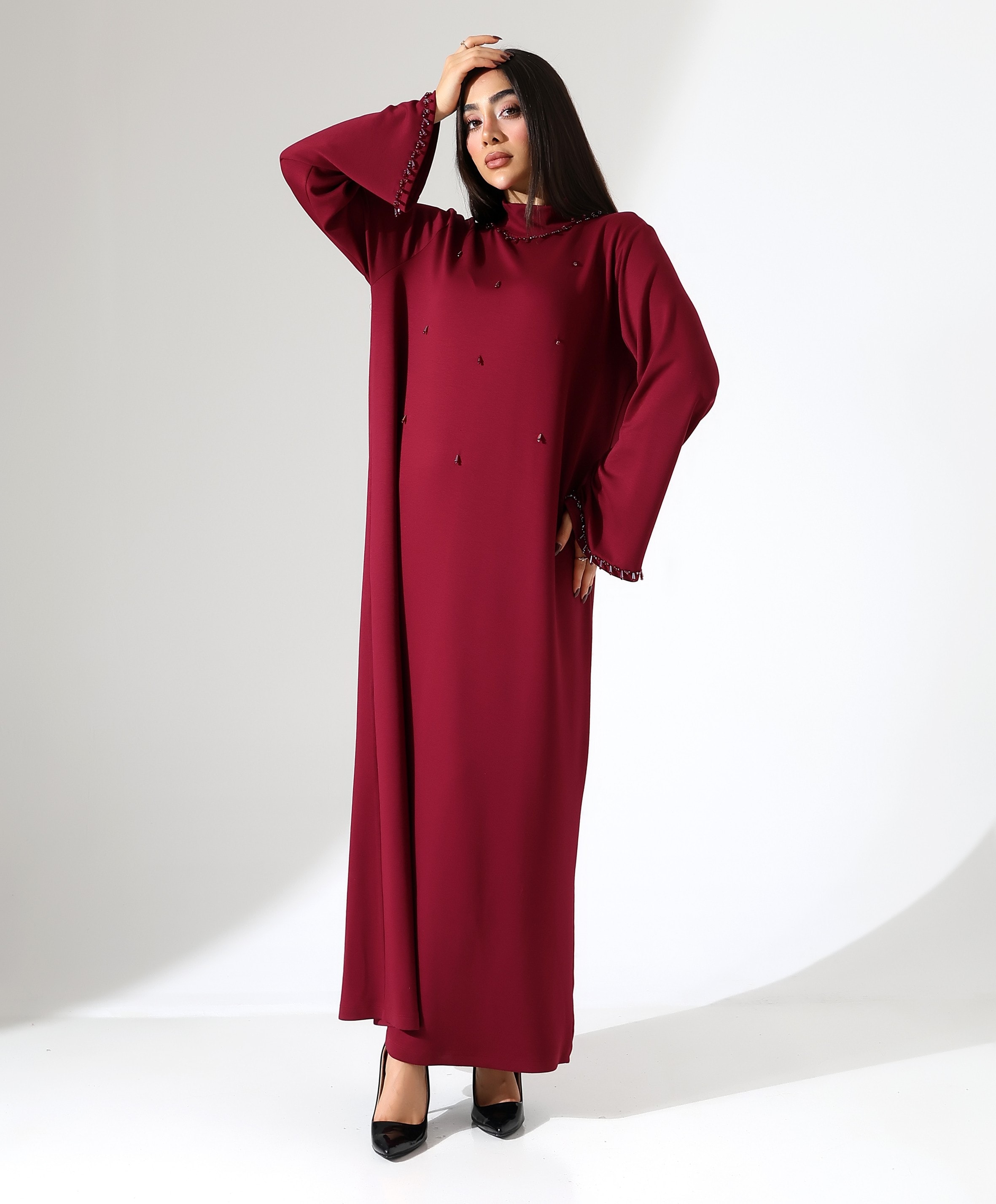 Taş Detay Davet Büyük Beden Elbise