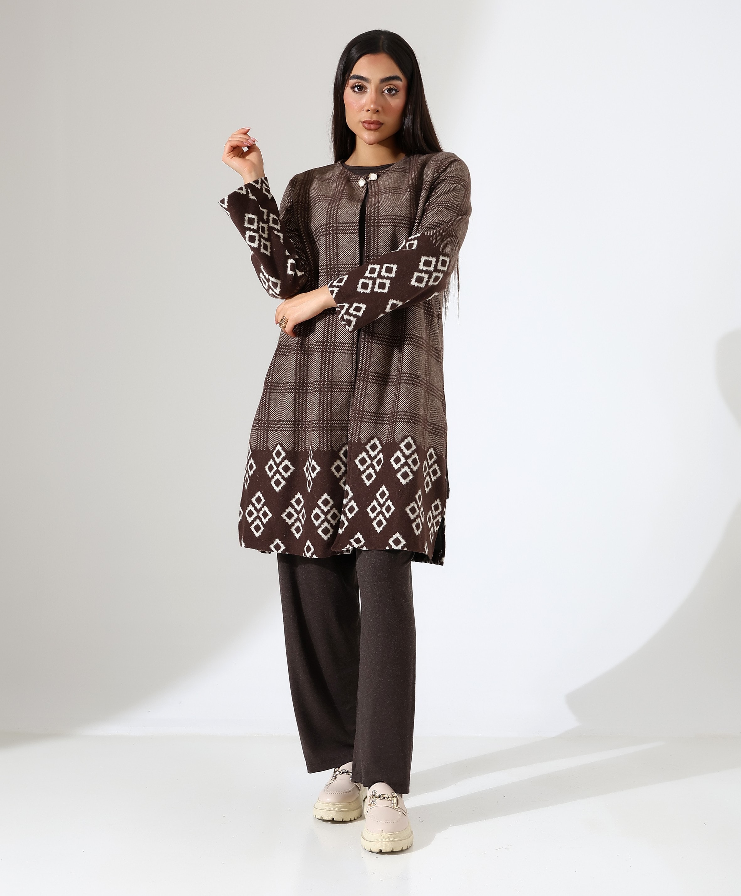 Pamuk Örme Ceketli Üç Parça Takım