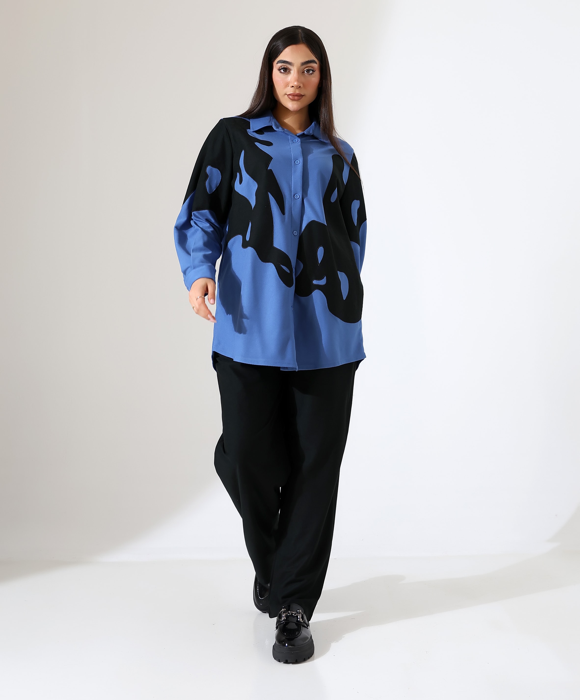 Nakış Detay İki Parça Gömlek Takım