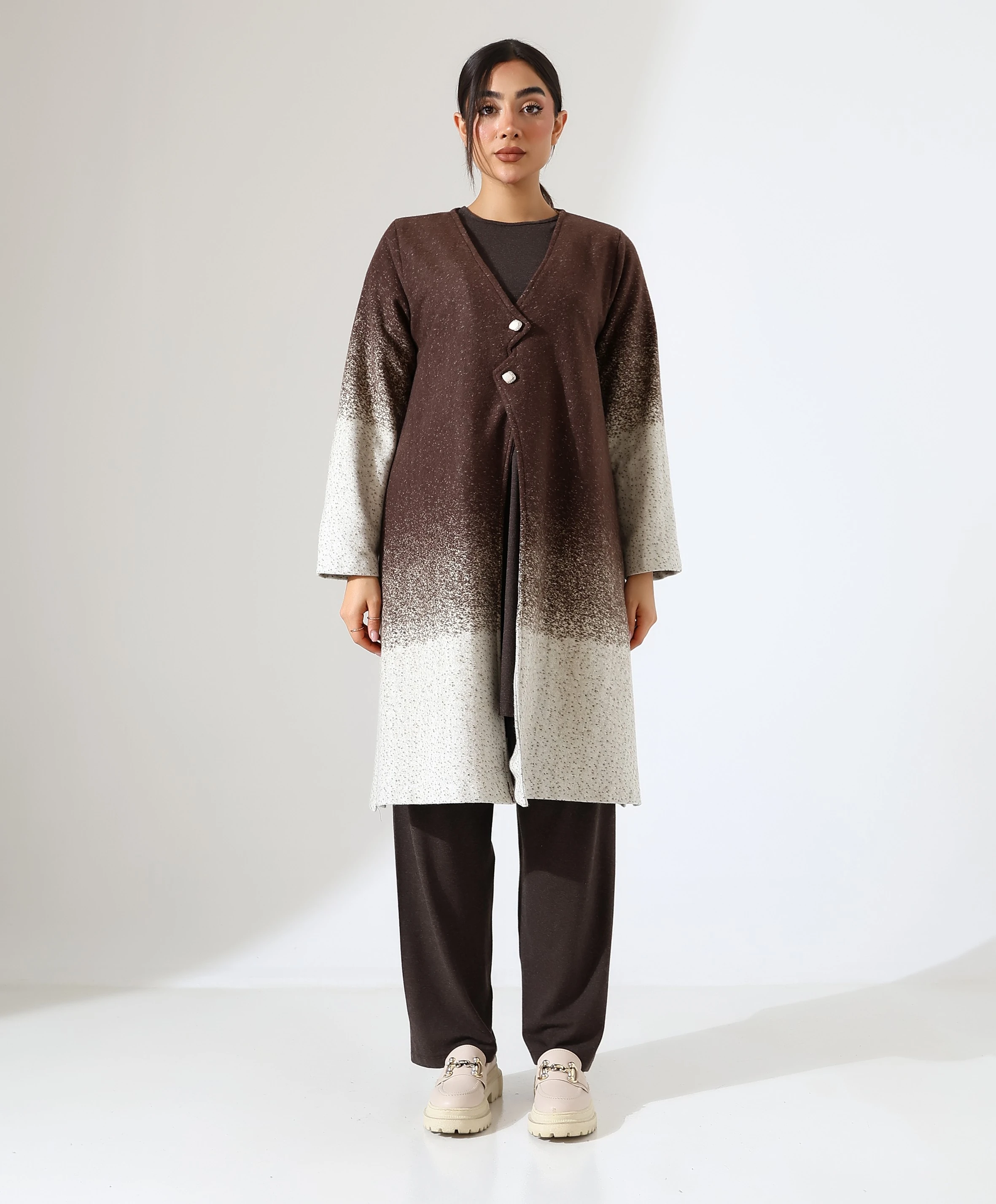 Düğme Kapama Örme Ceket Üç Parça Takım