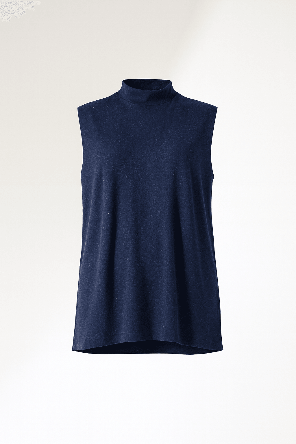 Sıfır Kol Yün Viskon Boğazlı Bluz - LACİVERT