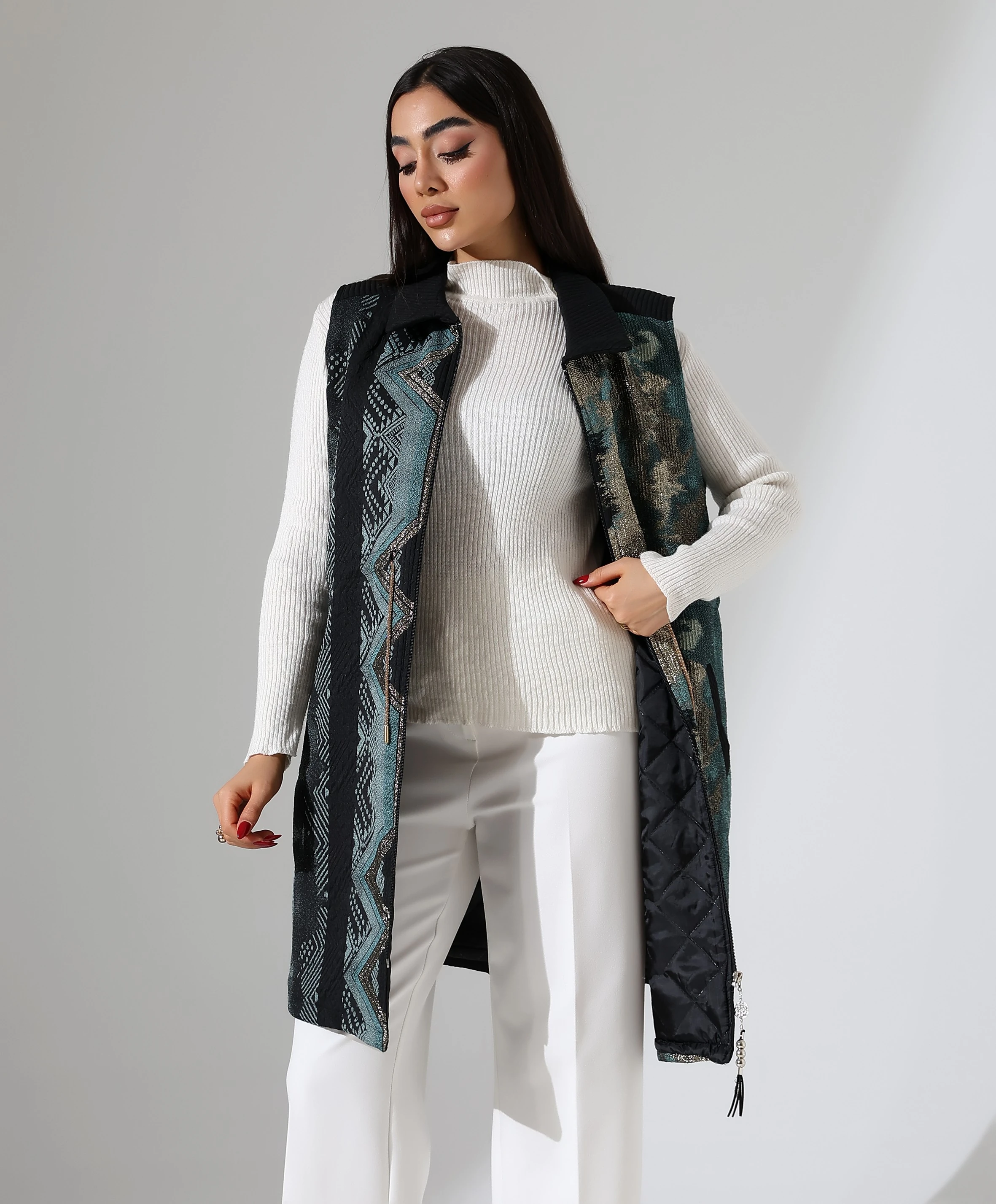 Önden Bağlamalı Fermuar Kapama Yelek