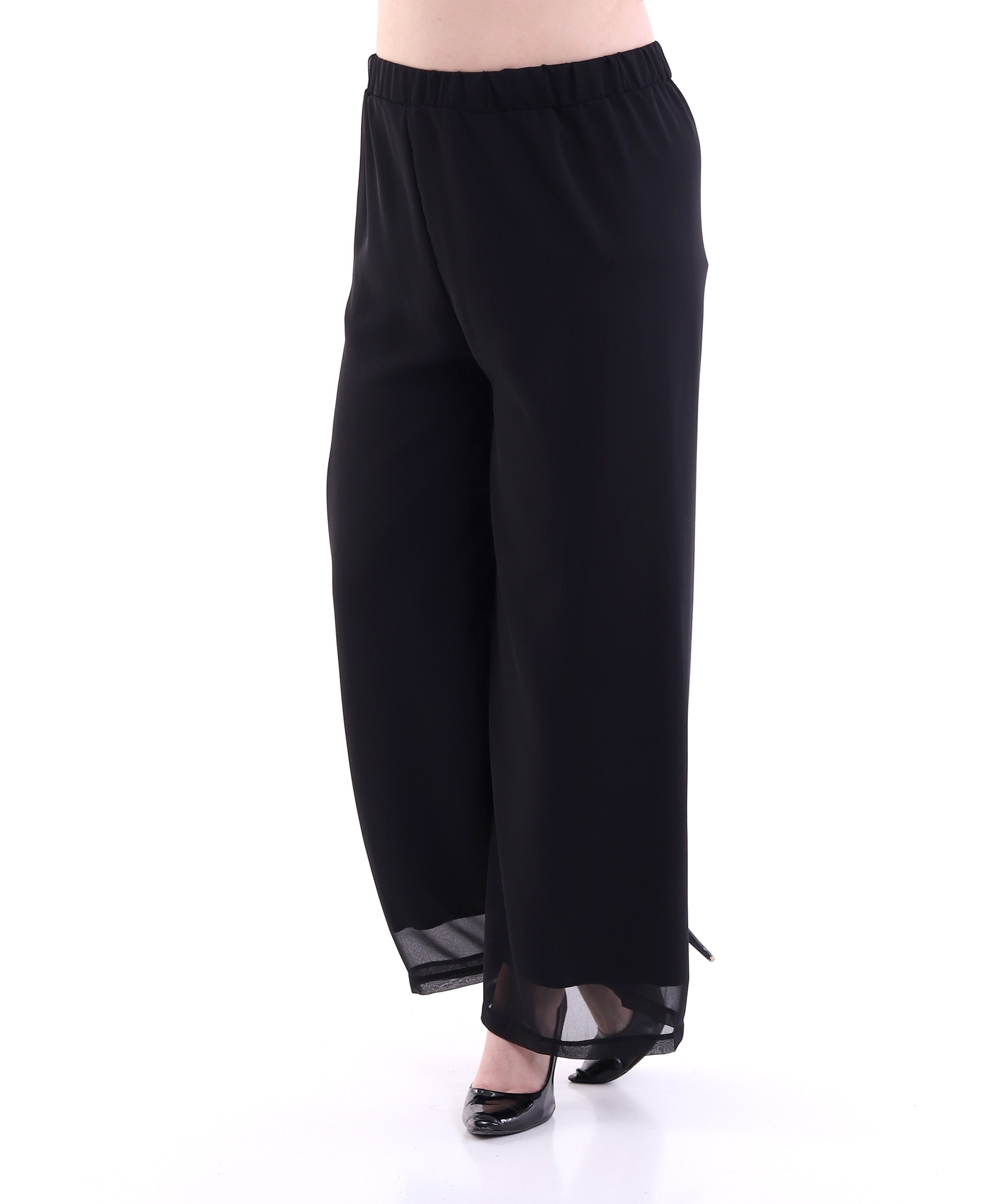 Şifon İçi Astarlı Beli Lastikli Pantolon