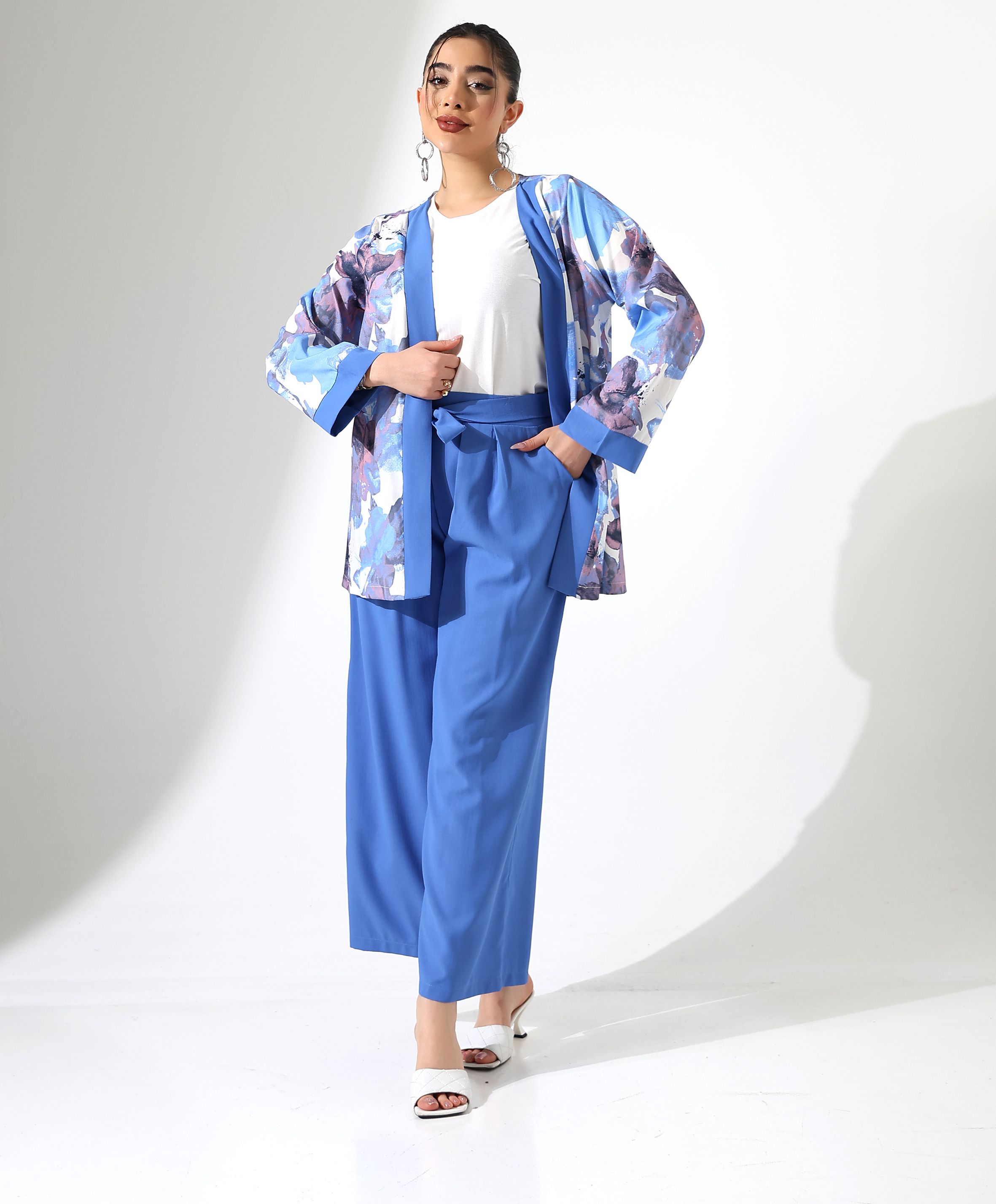 Beli Bağlamalı Kısa Kimono Takım