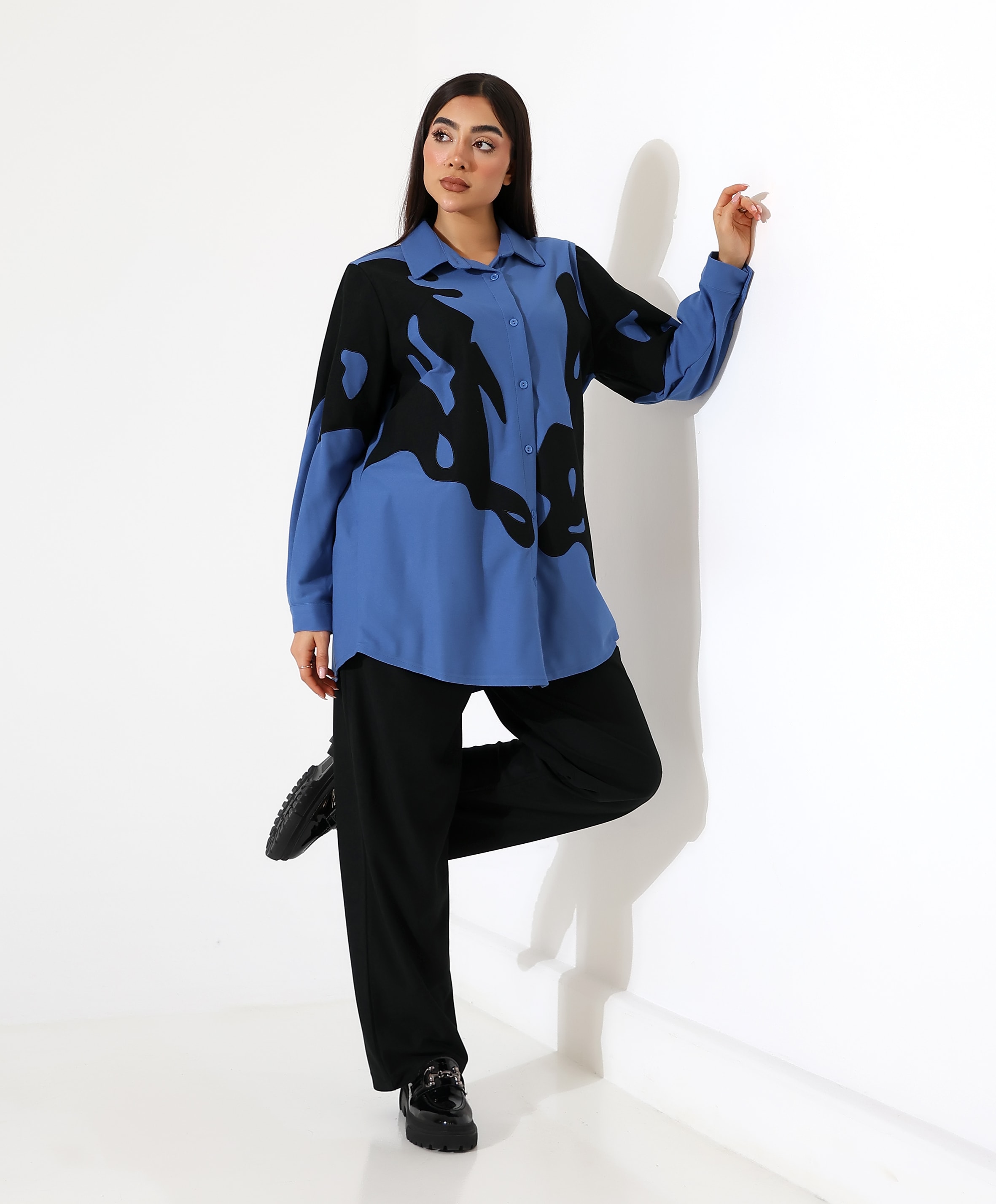 Nakış Detay İki Parça Gömlek Takım