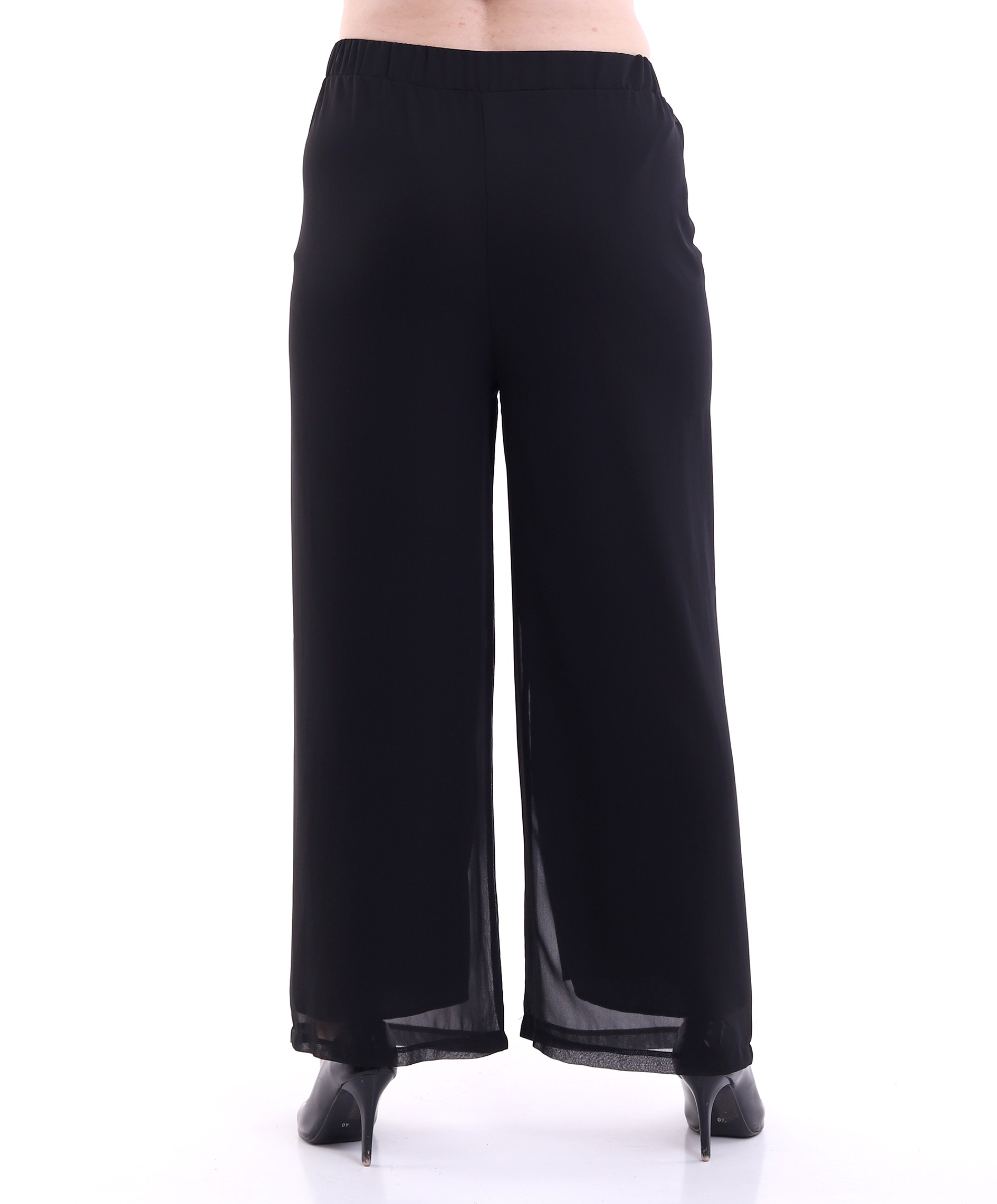 Şifon İçi Astarlı Beli Lastikli Pantolon