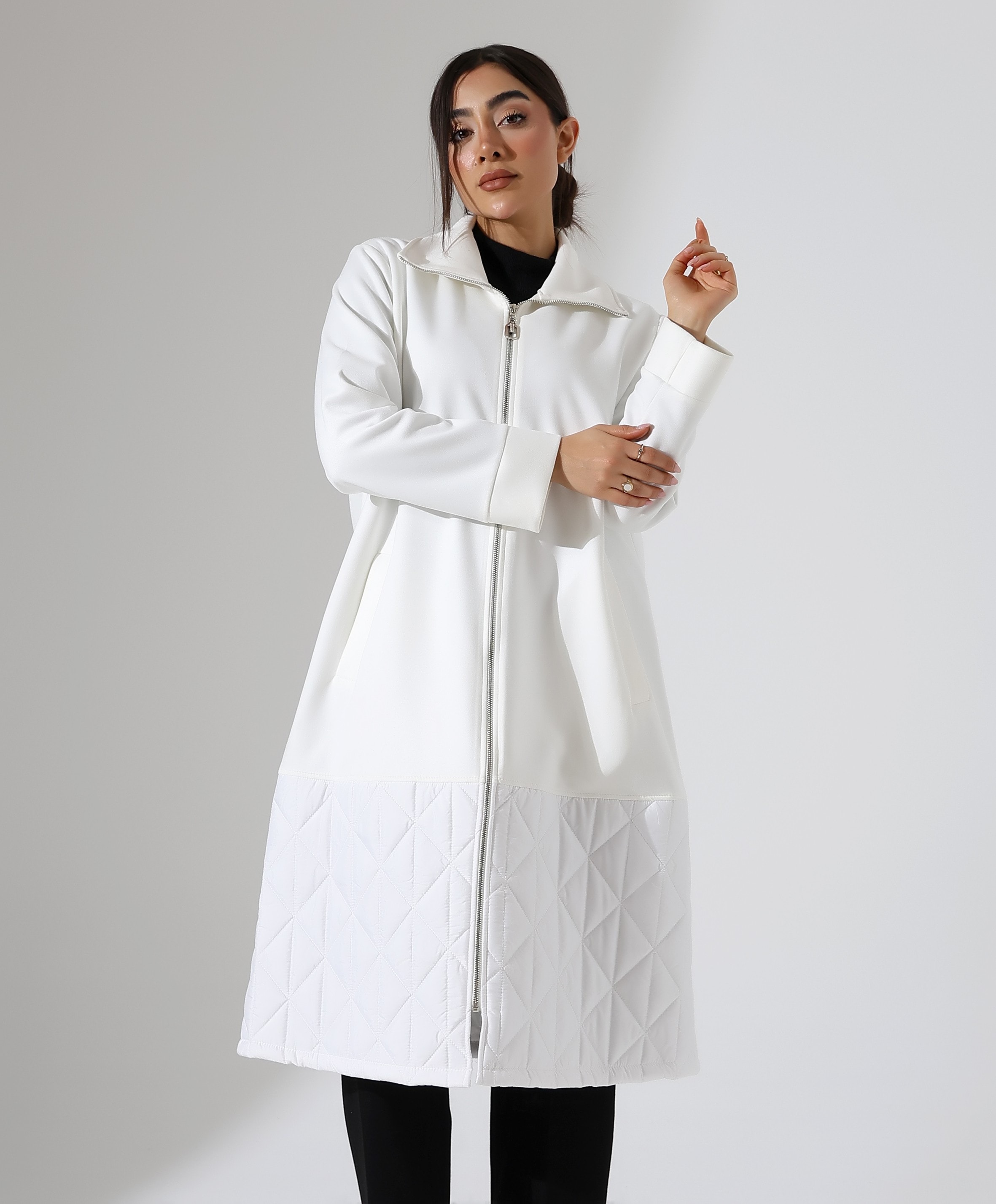 Fermuar Kapama Kapitone Uzun Kaban