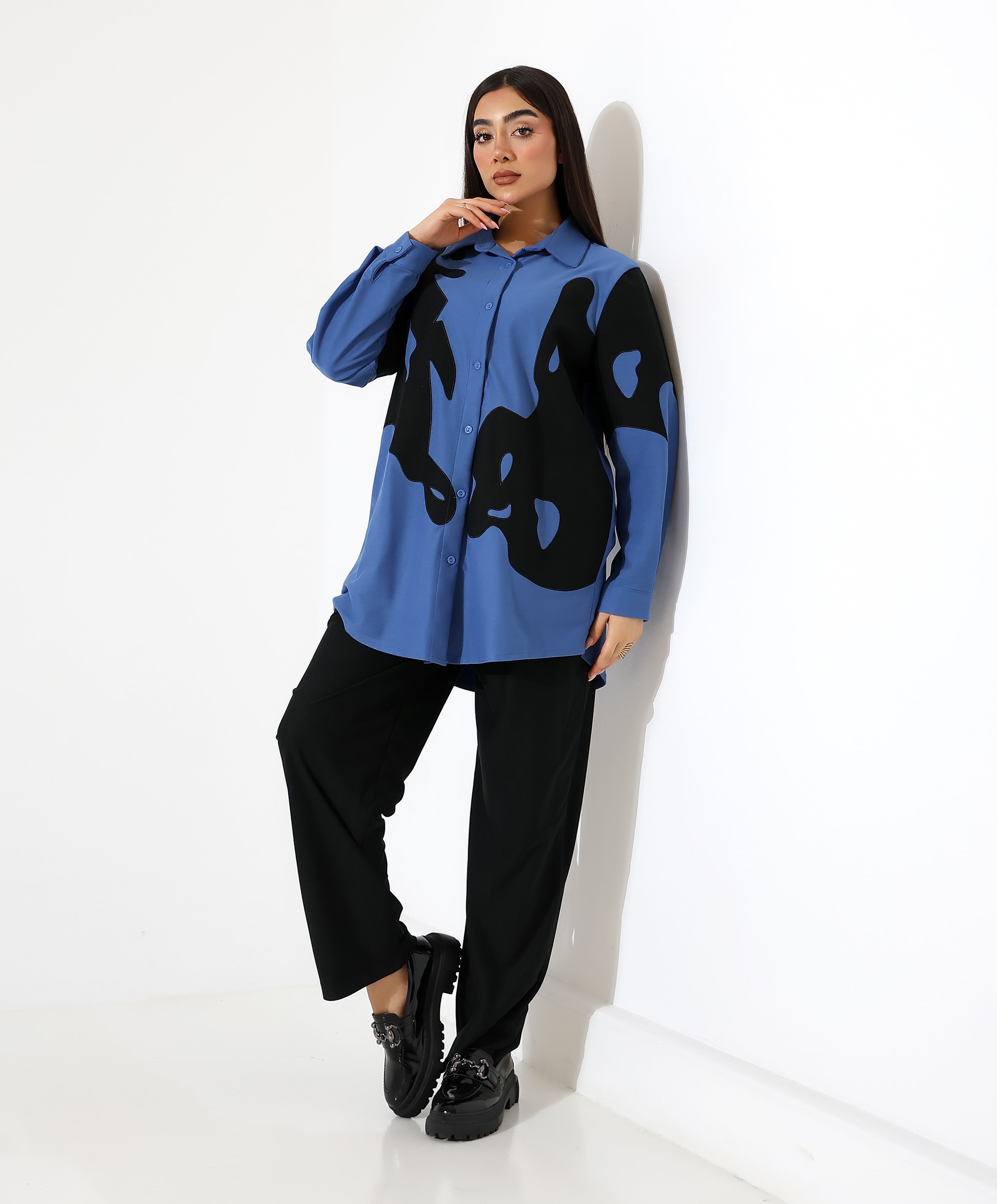 Nakış Detay İki Parça Gömlek Takım