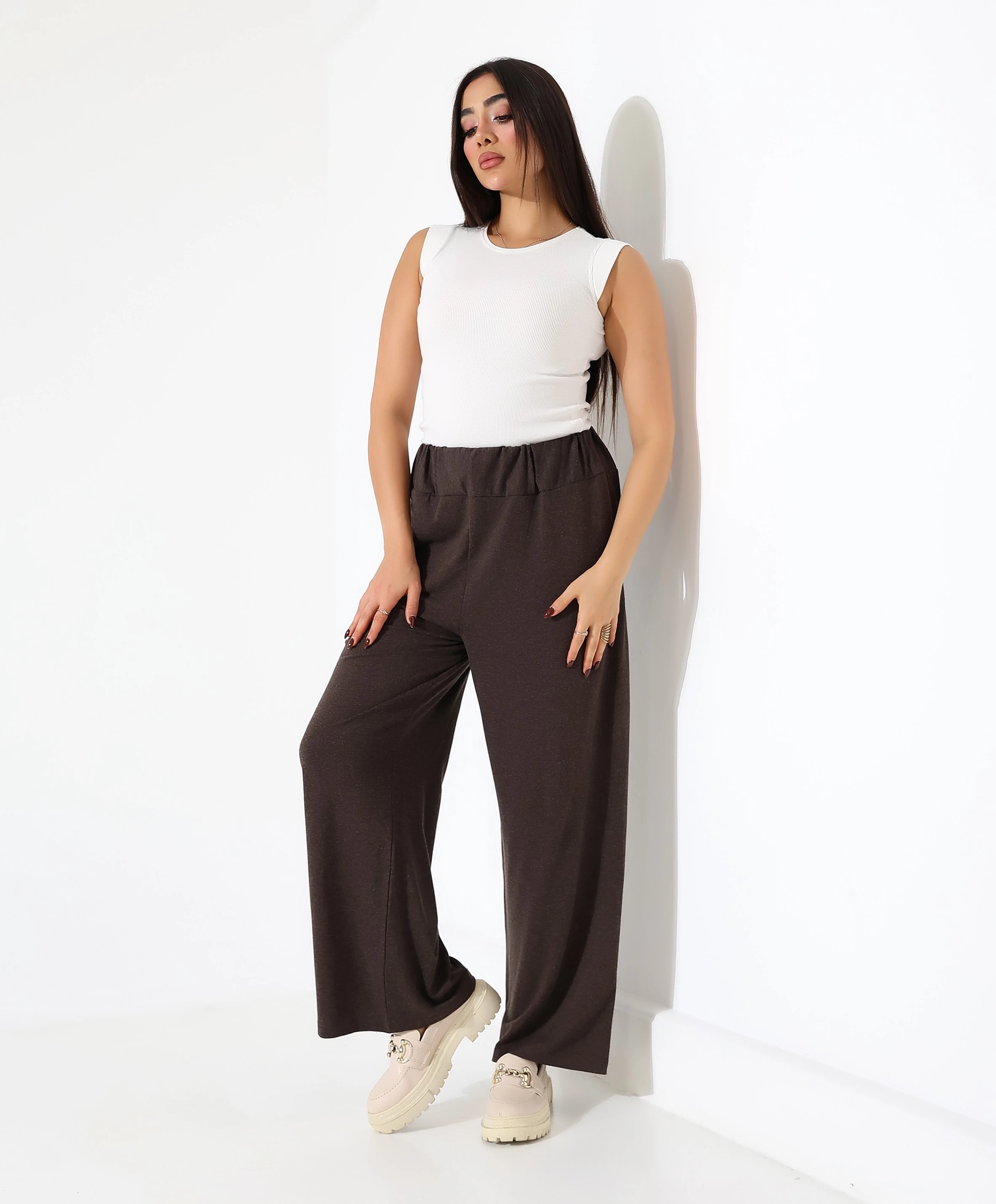 Beli Lastikli Yün Viskon Pantolon