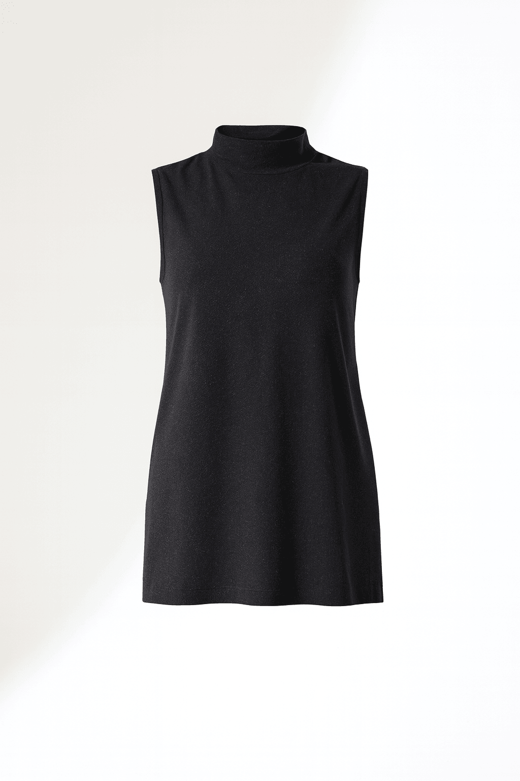 Sıfır Kol Yün Viskon Boğazlı Bluz - SİYAH