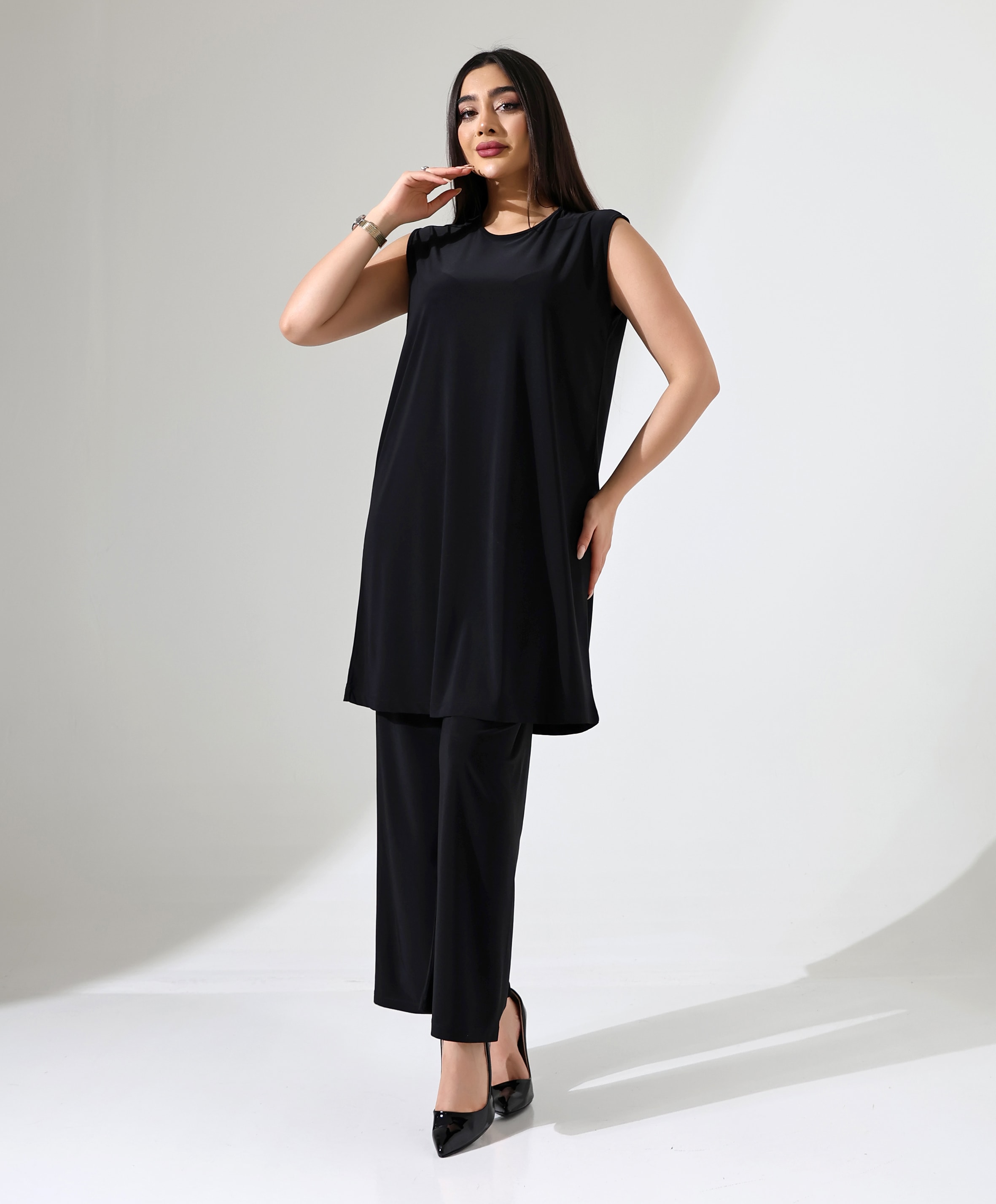 Battal Beden Sıfır Kol Tunik