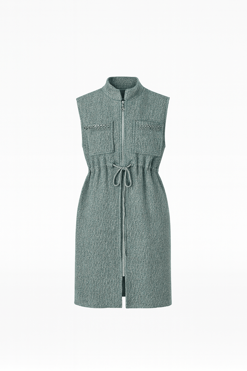 Fermuar Kapama Mütevazı Yelek - YEŞİL