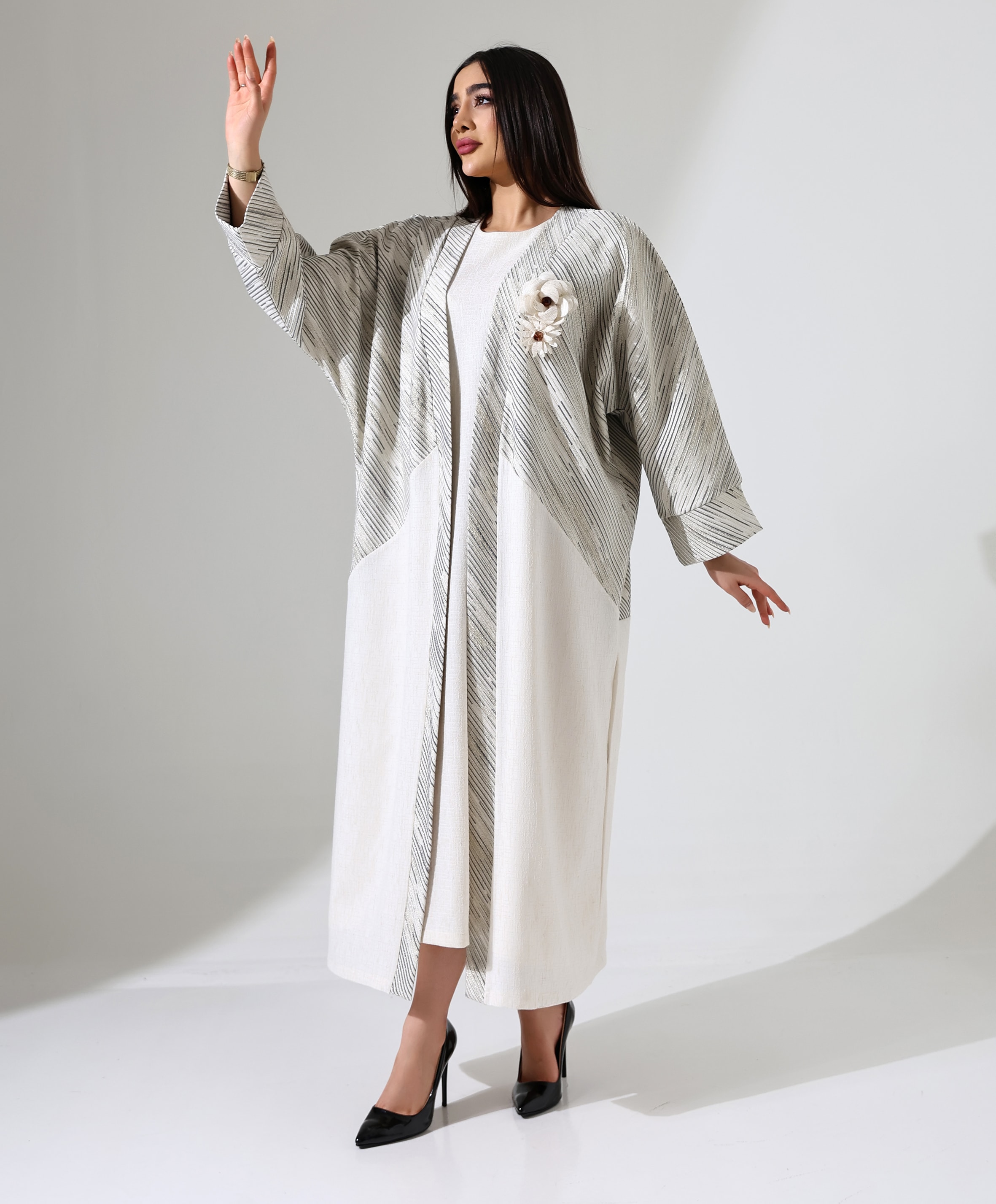 Gül Uzun Keten Abaya