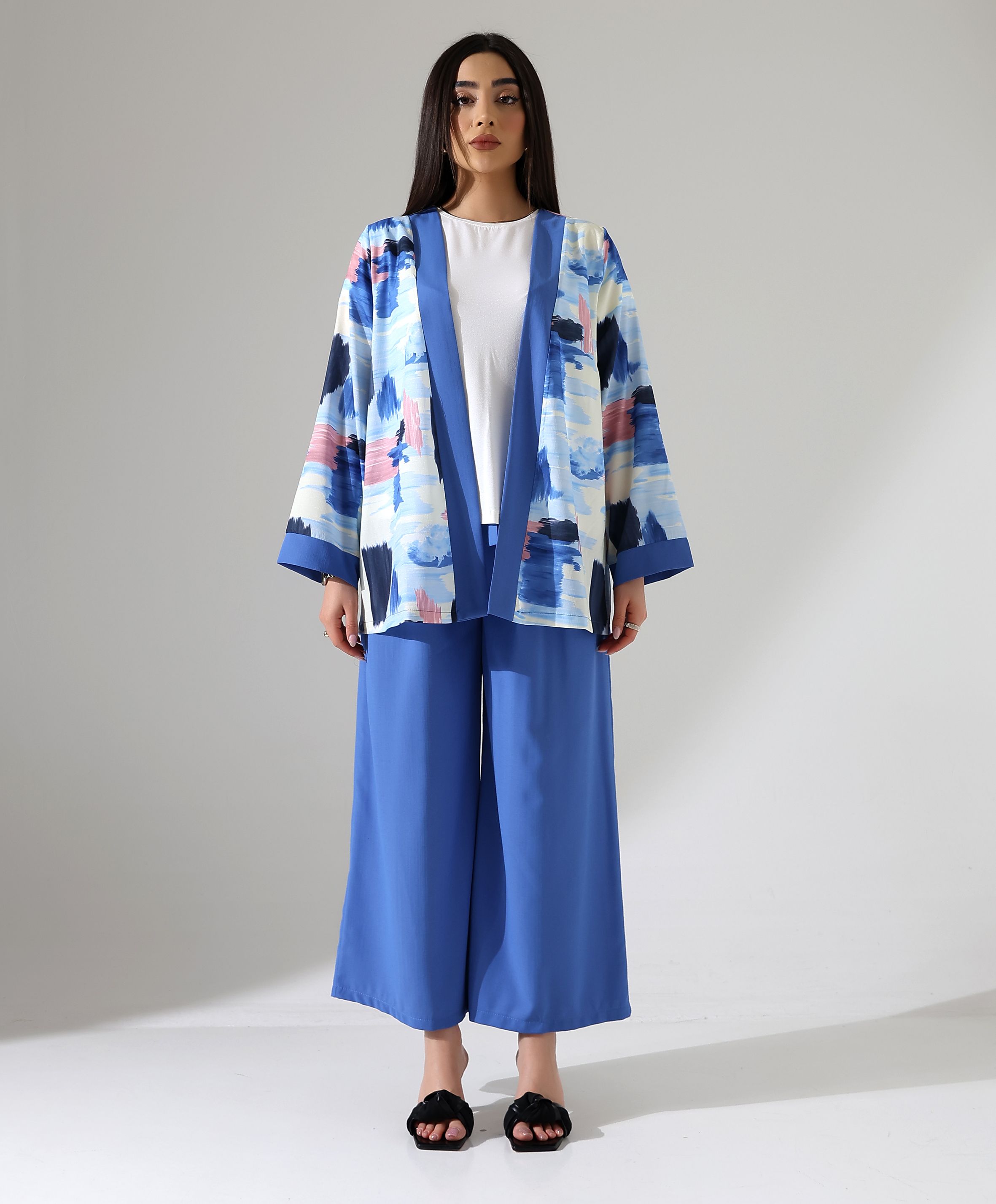 Kısa Kimono Takım - MAVİ