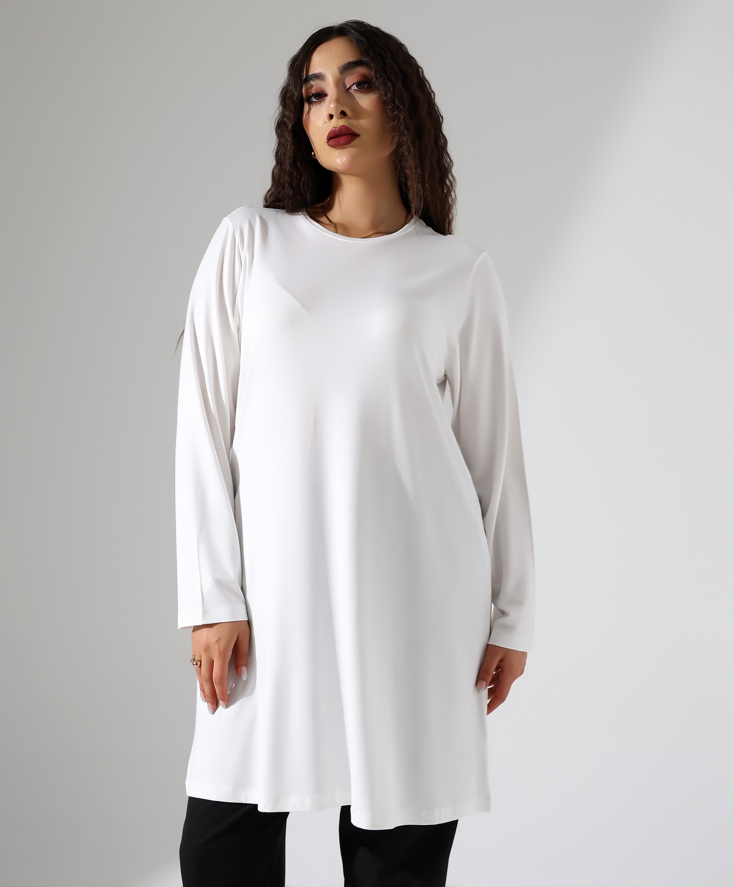 Uzun İçlik Viskon Tunik