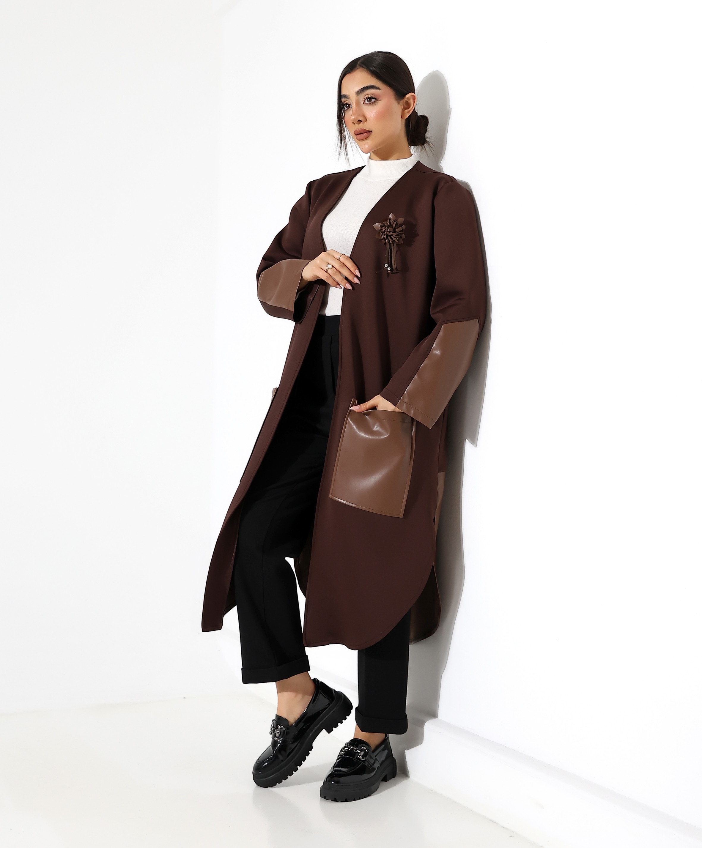 Deri Detay Rahat Kalıp Bol Hırka