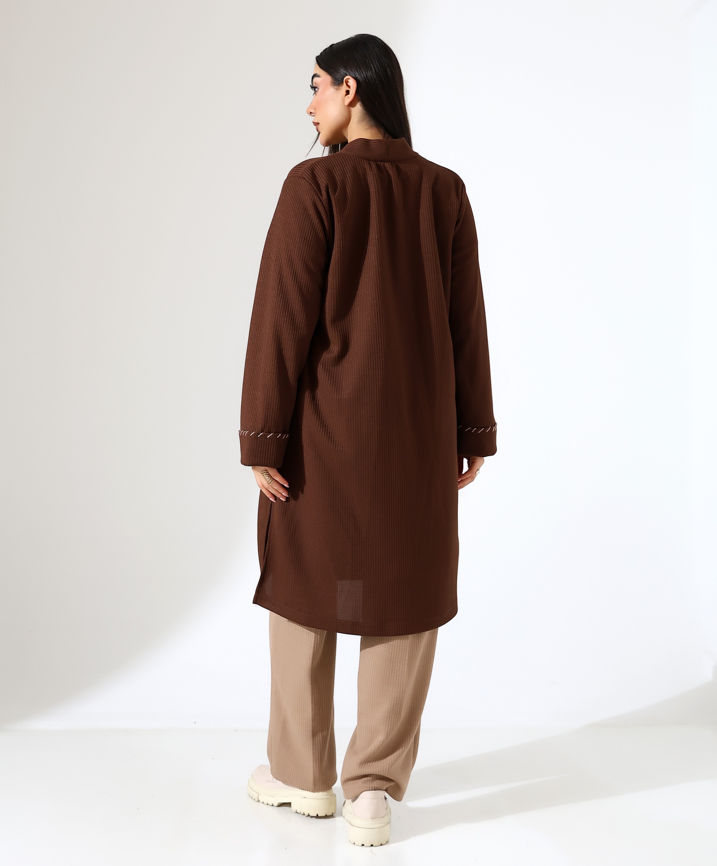 Püskül Detay Bol Kalıp Uzun Hırka