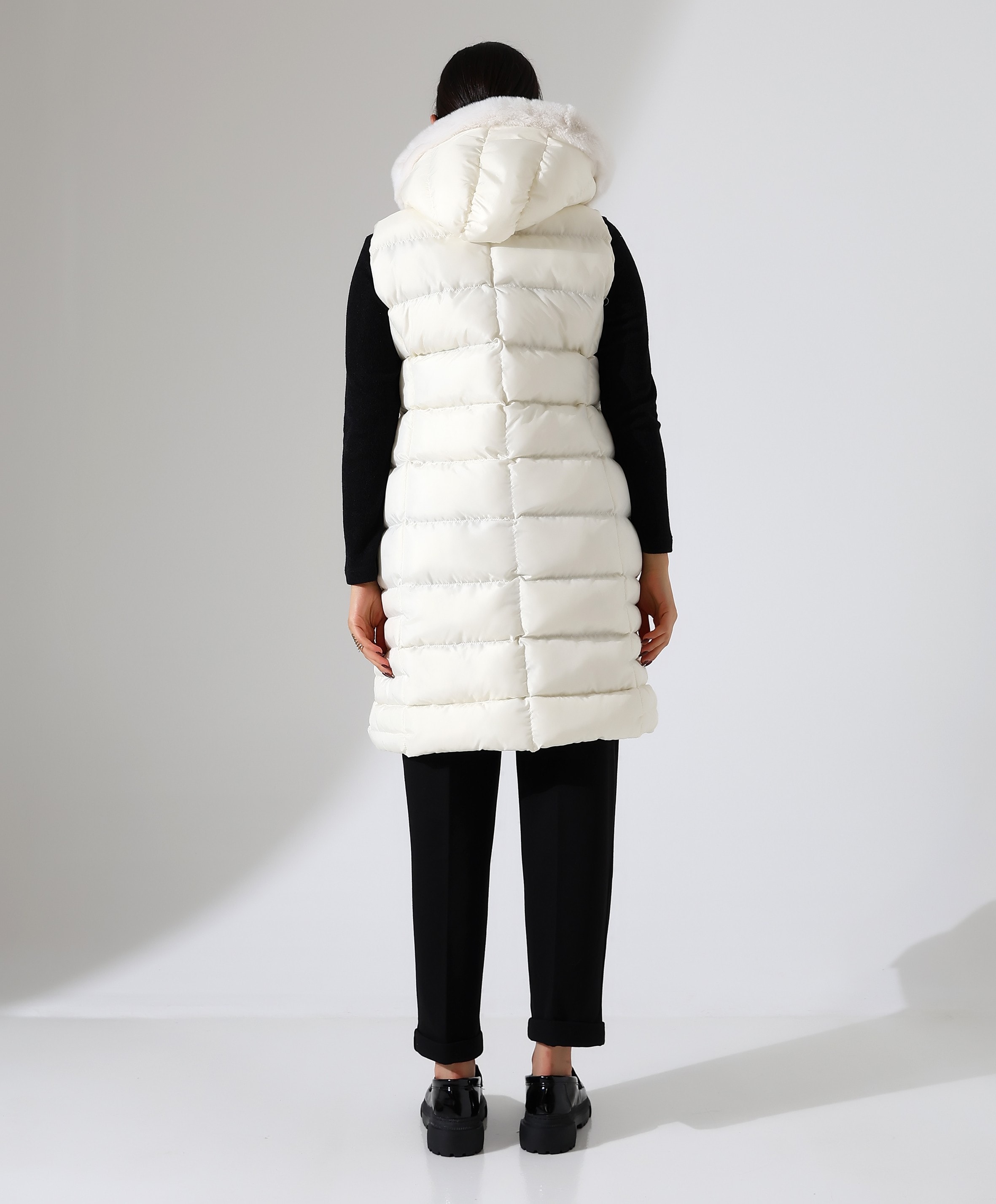 Kürk Detay Kapitone Şişme Yelek