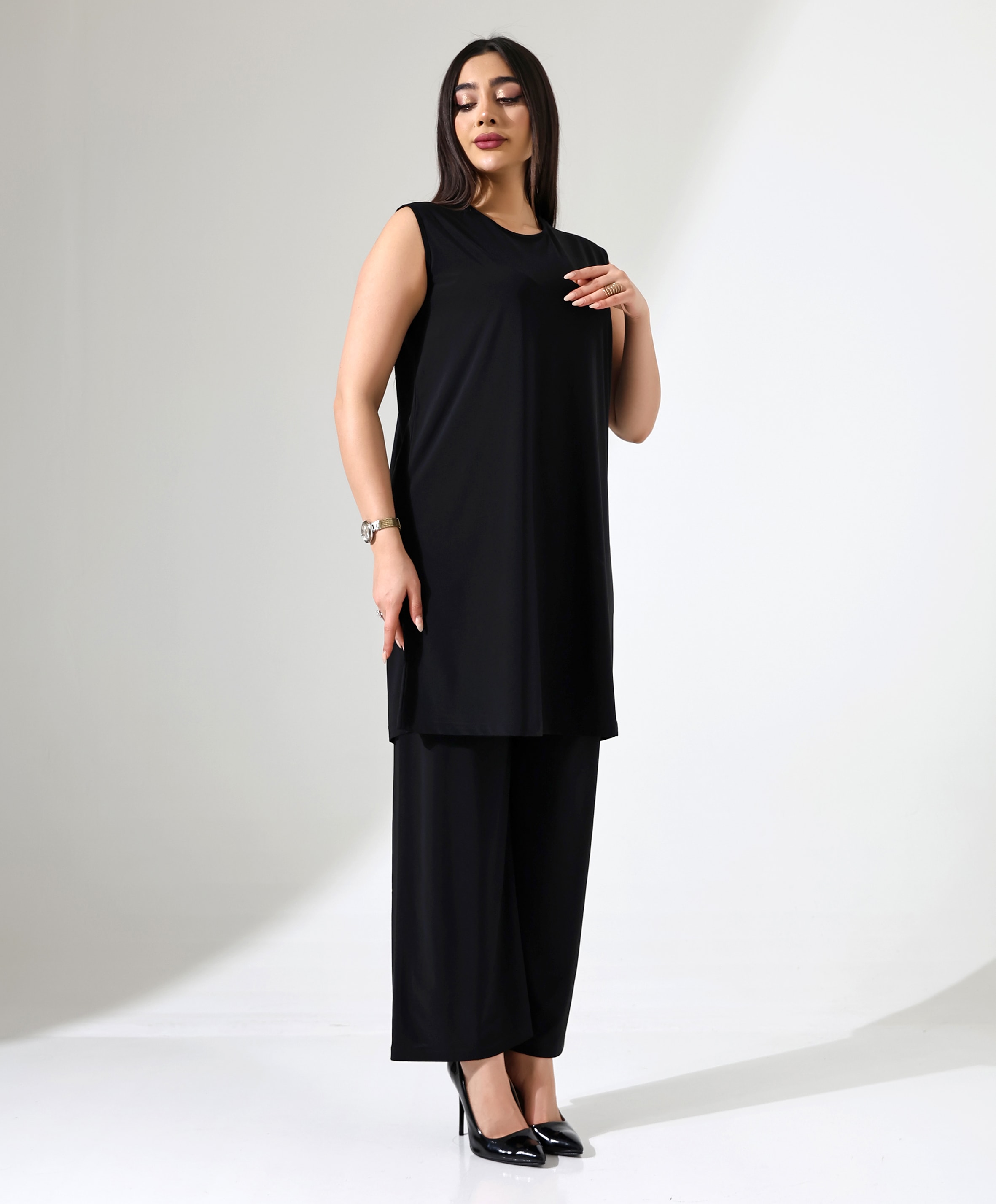 Battal Beden Sıfır Kol Tunik