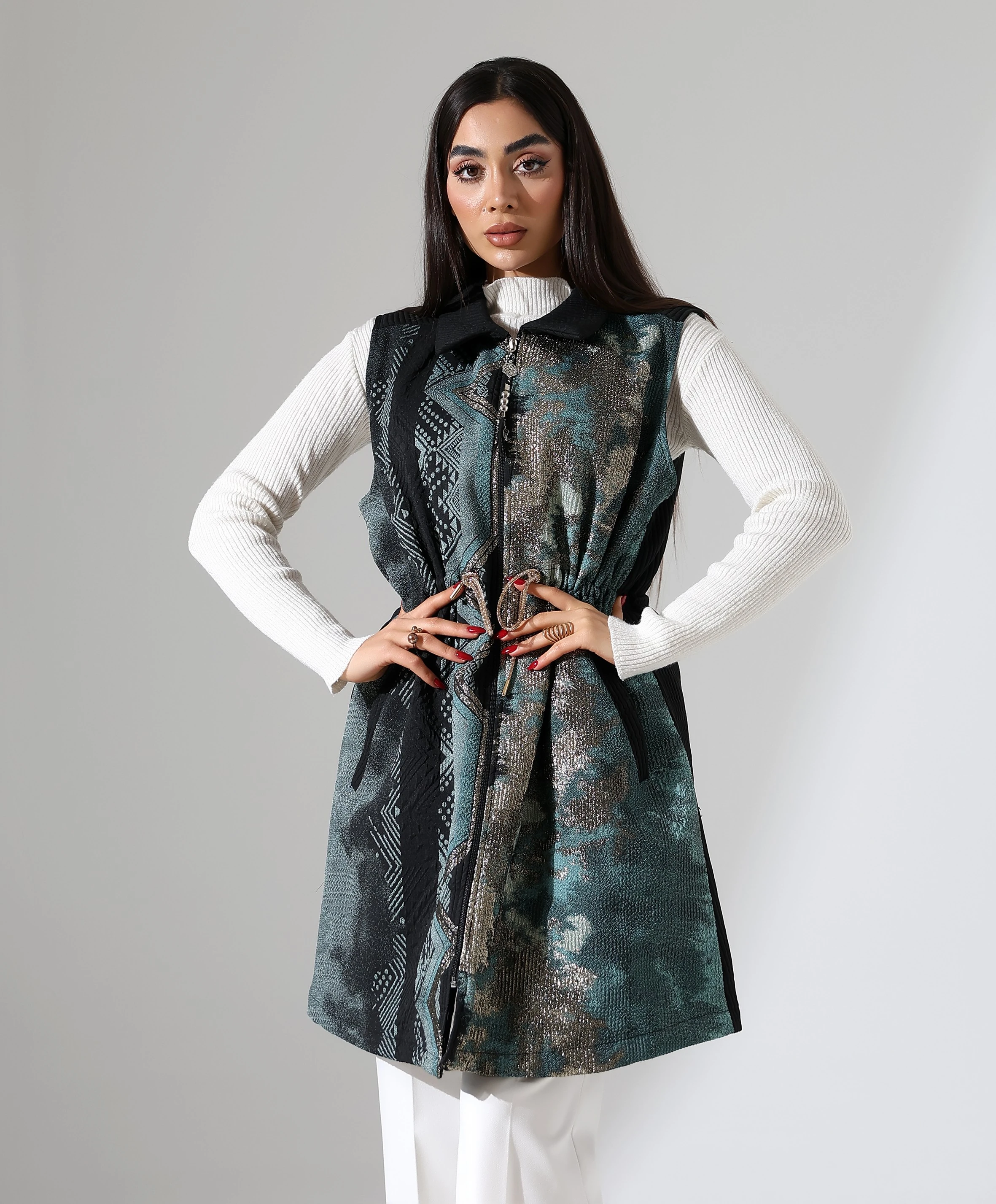 Önden Bağlamalı Fermuar Kapama Yelek