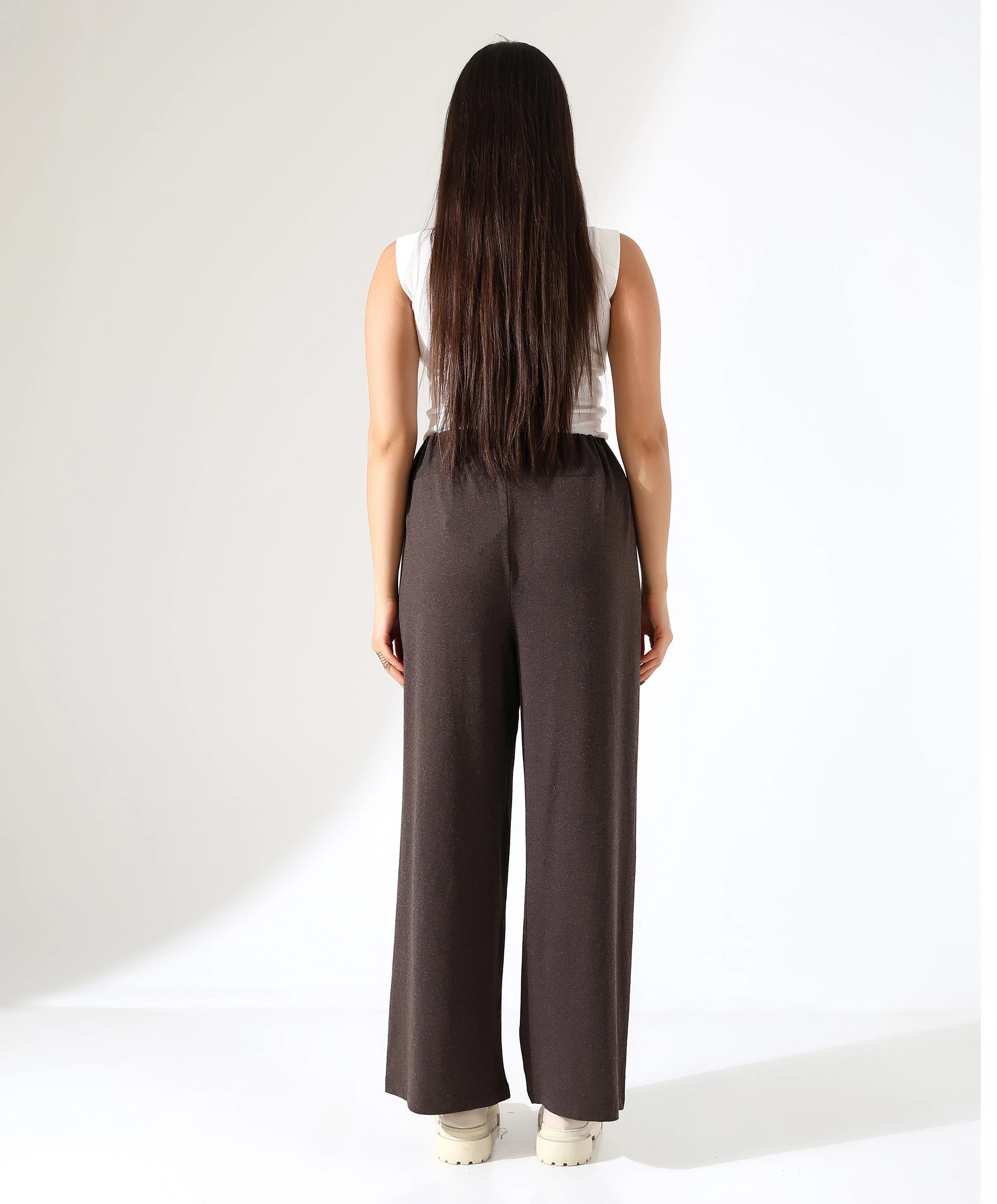 Beli Lastikli Yün Viskon Pantolon