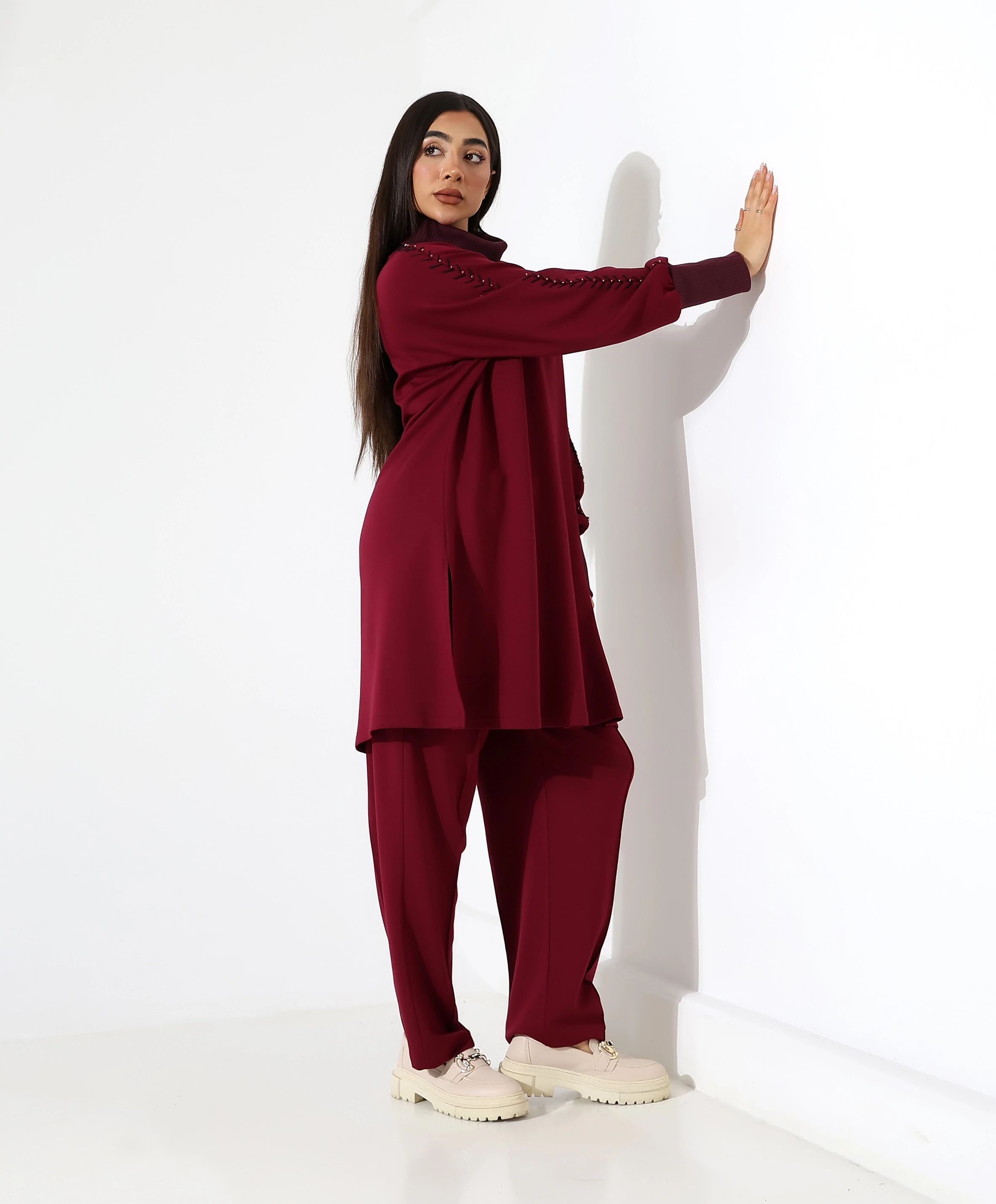 Yumuşak Dokulu Triko Detay İki Parça Takım