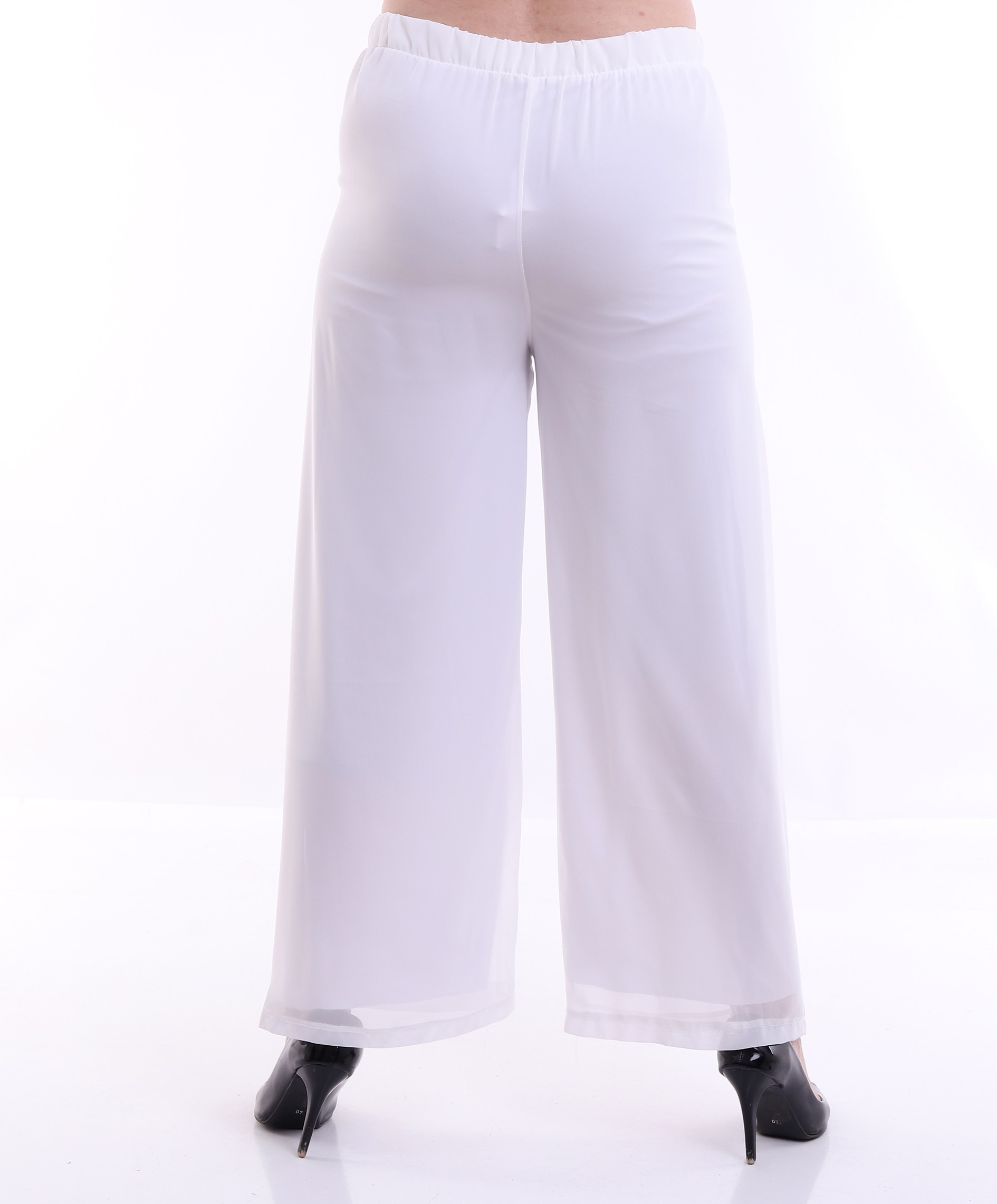 Şifon İçi Astarlı Beli Lastikli Pantolon