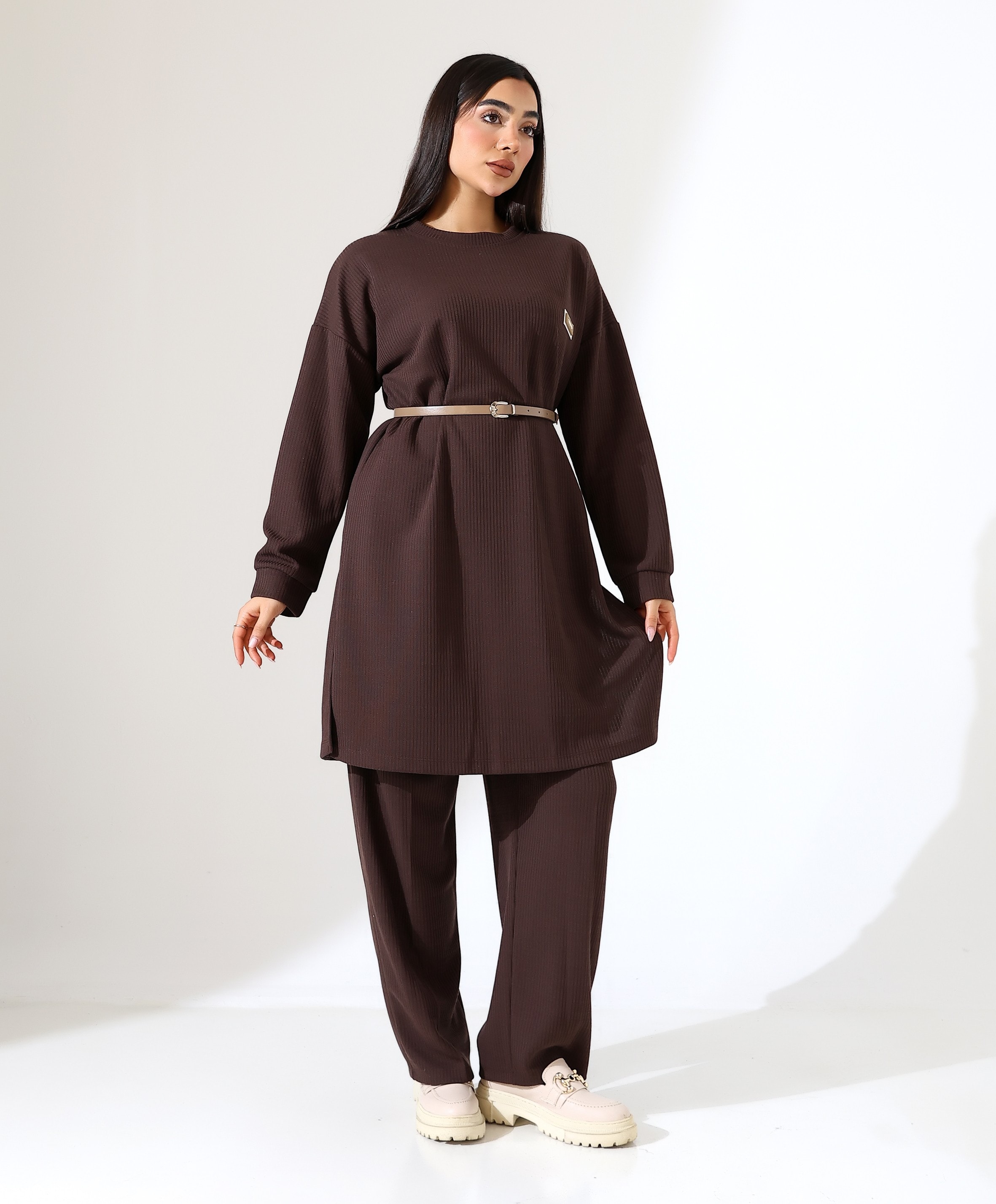 Kemer Detay Selanik Trend İki Parça Takım