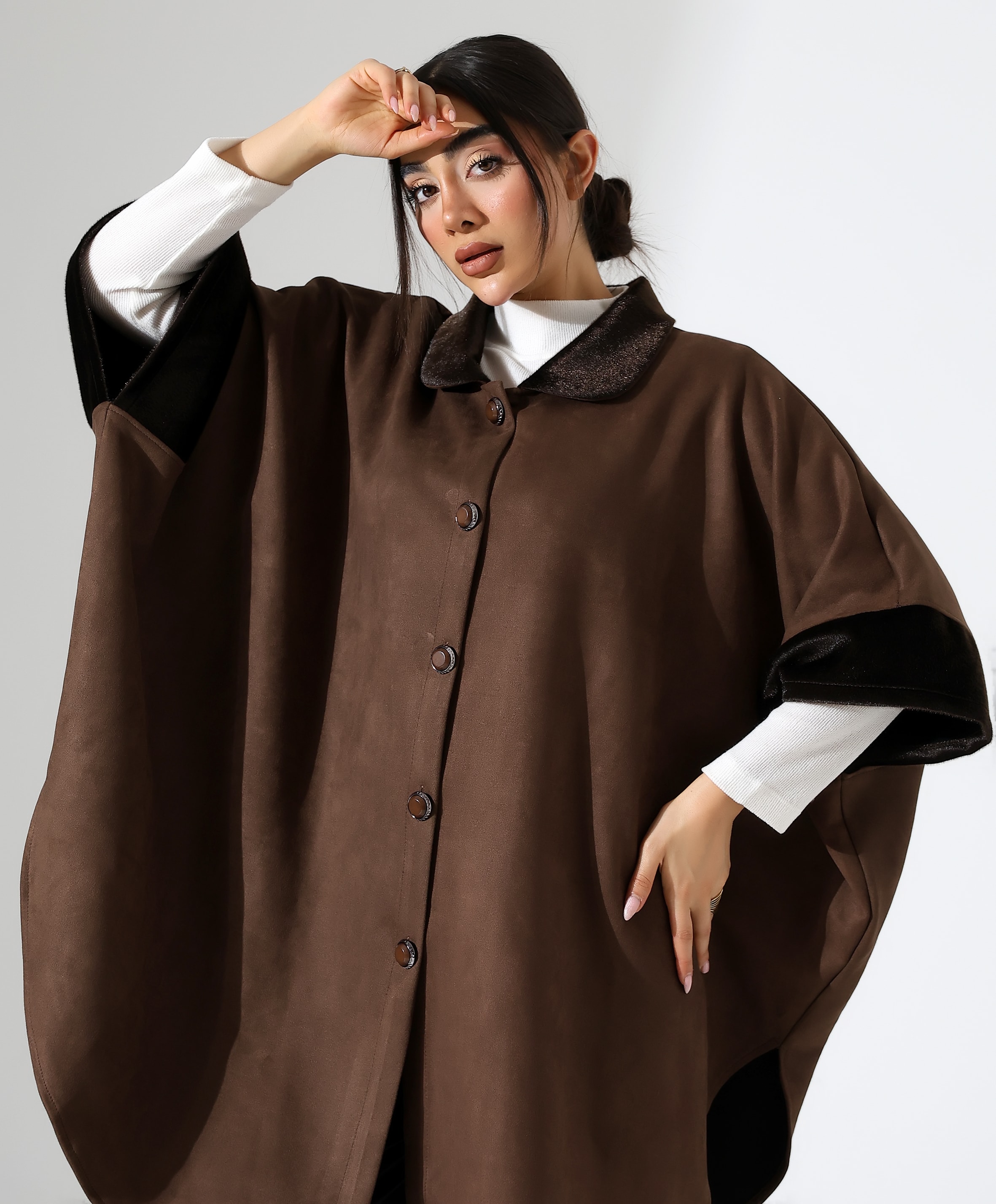 Kürk Detay Büyük Beden Panço