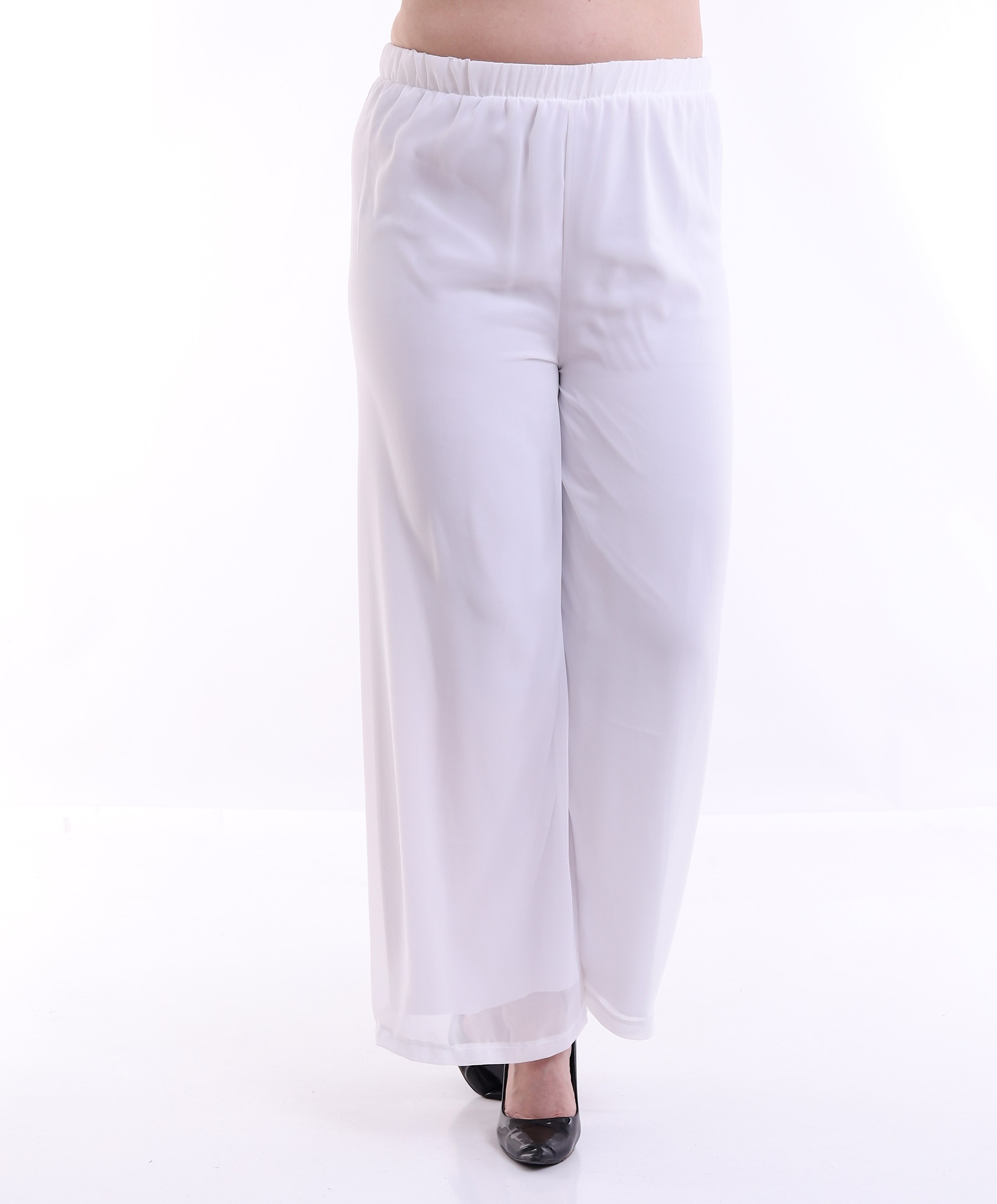 Şifon İçi Astarlı Beli Lastikli Pantolon