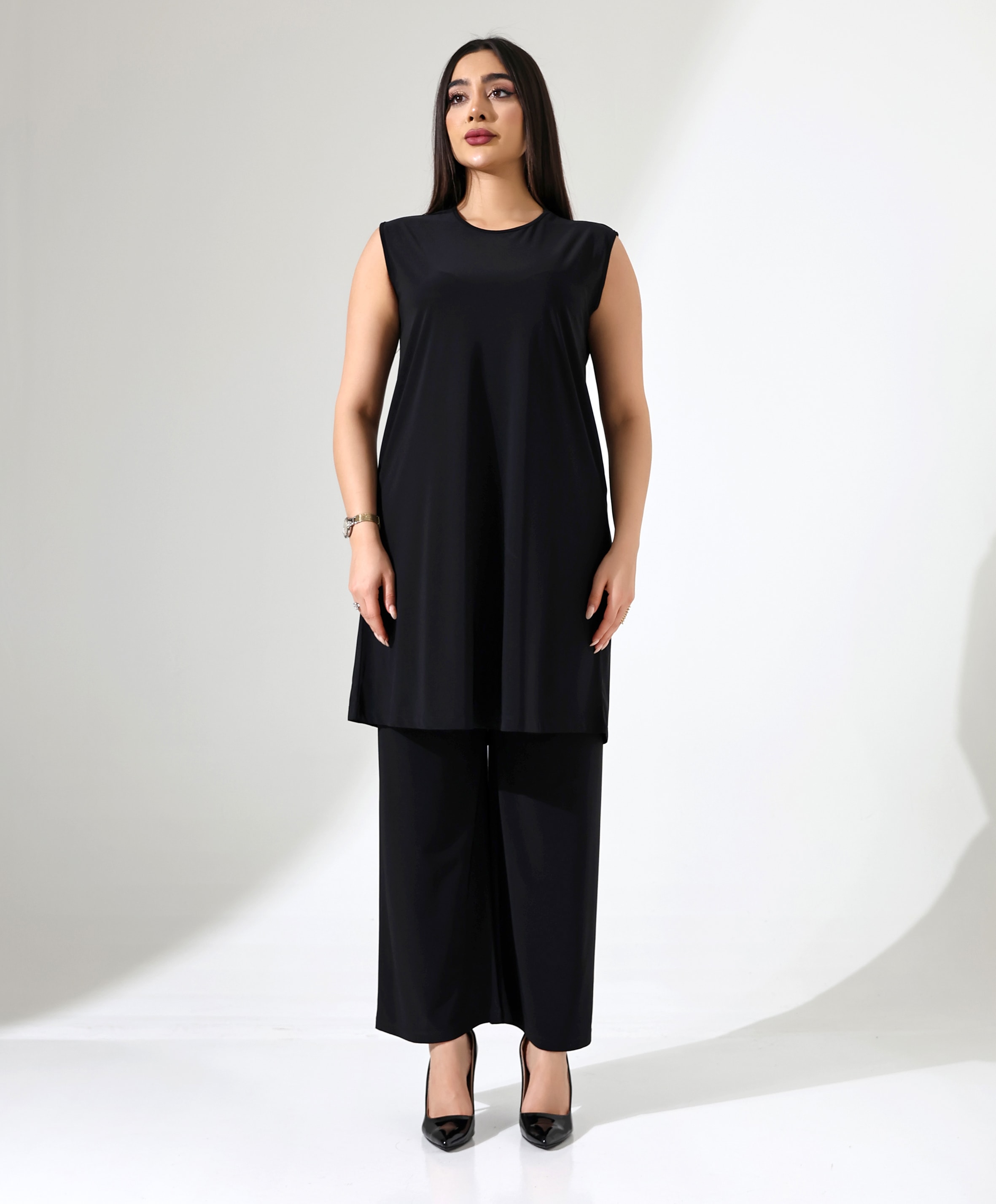 Battal Beden Sıfır Kol Tunik